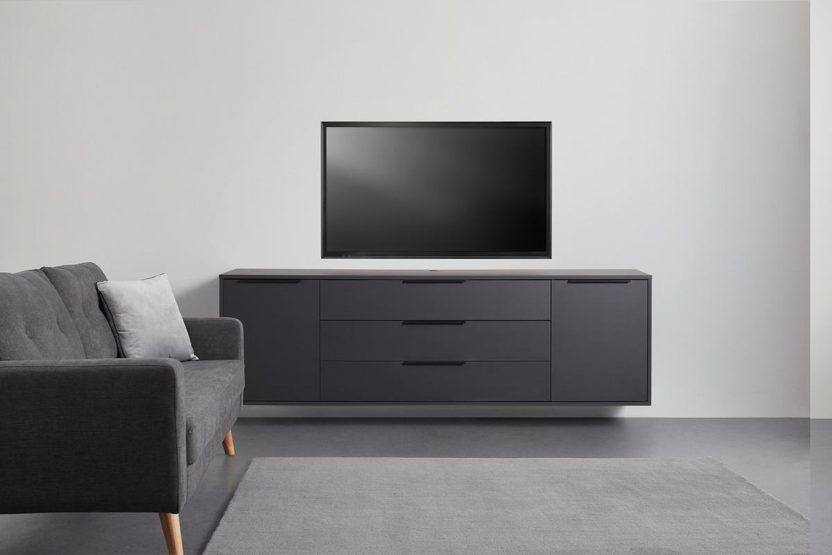 Lowboard in Anthrazit - Anthrazit, Modern (216/67cm) - Premium Living