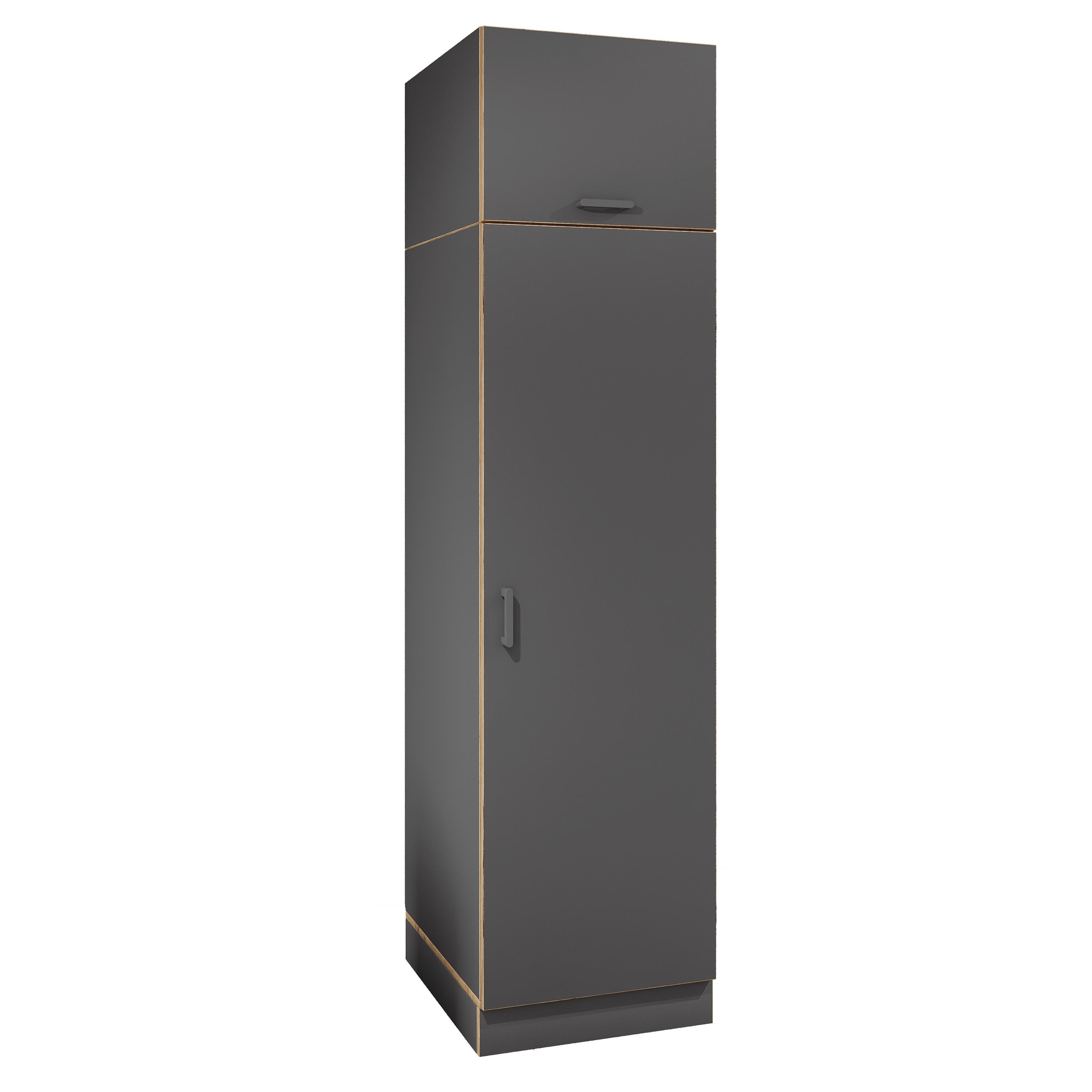 Wäscheschrank Rislo - Honigeiche/Anthrazit, Trend, Holzwerkstoff/Kunststoff (50/200/60cm) - MID.YOU