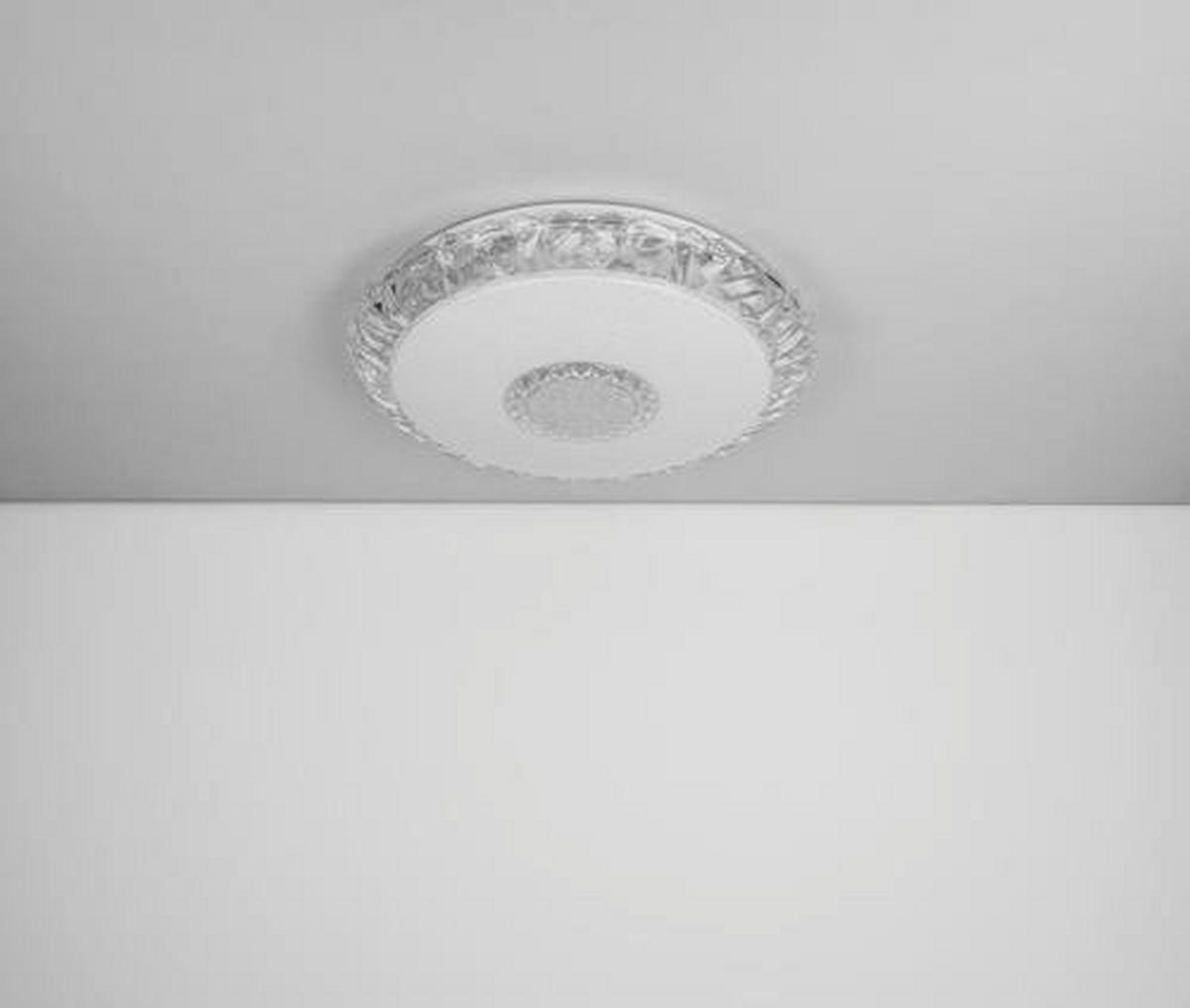 LED-DECKENLEUCHTE EDDIE D: 50 CM - Weiss/Opal, Basics, Kunststoff/Metall (50/10cm) - Globo