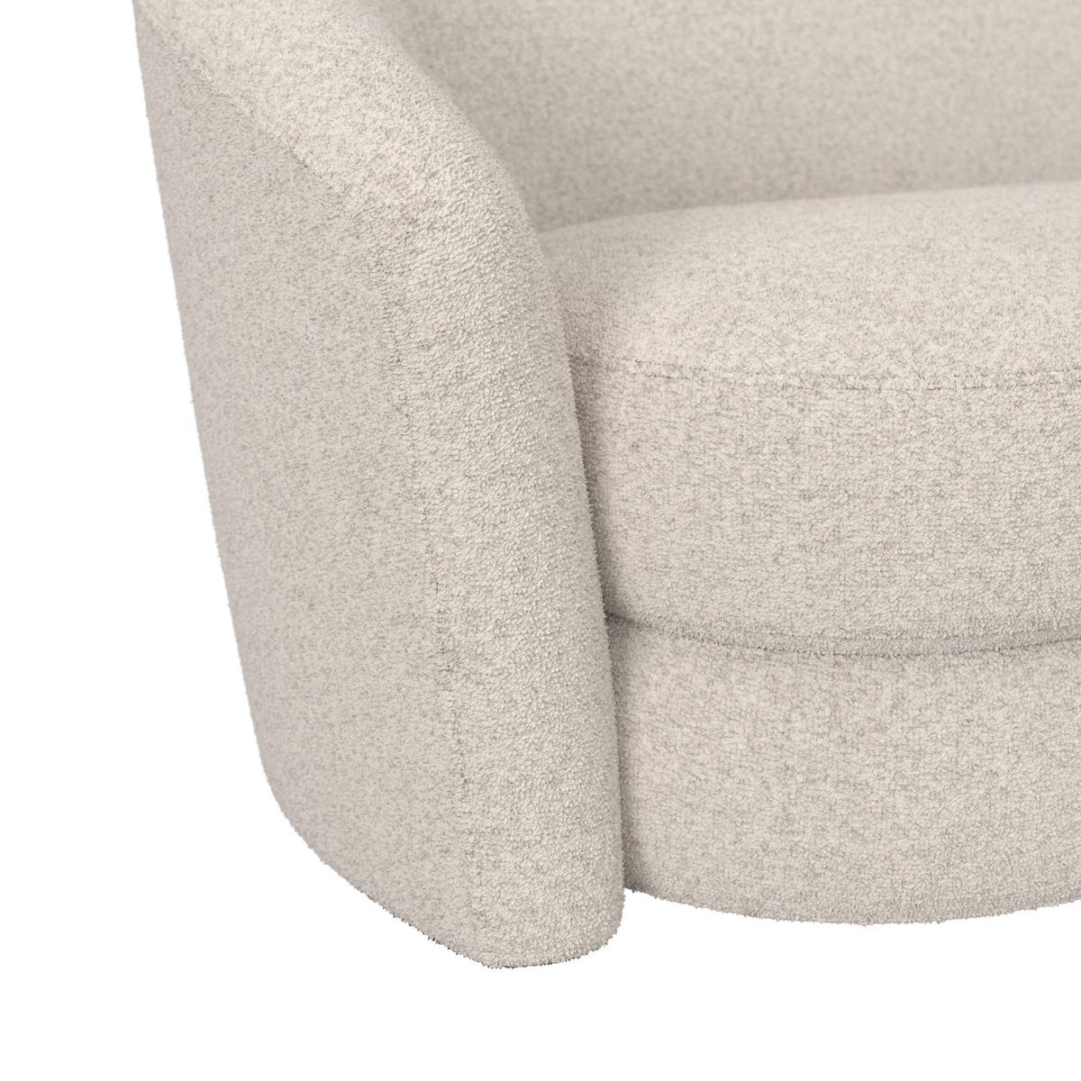 Sofa Isabel Creme Webstoff - Creme/Schwarz, MODERN, Holz/Kunststoff (197/72/86cm) - Bessagi Home