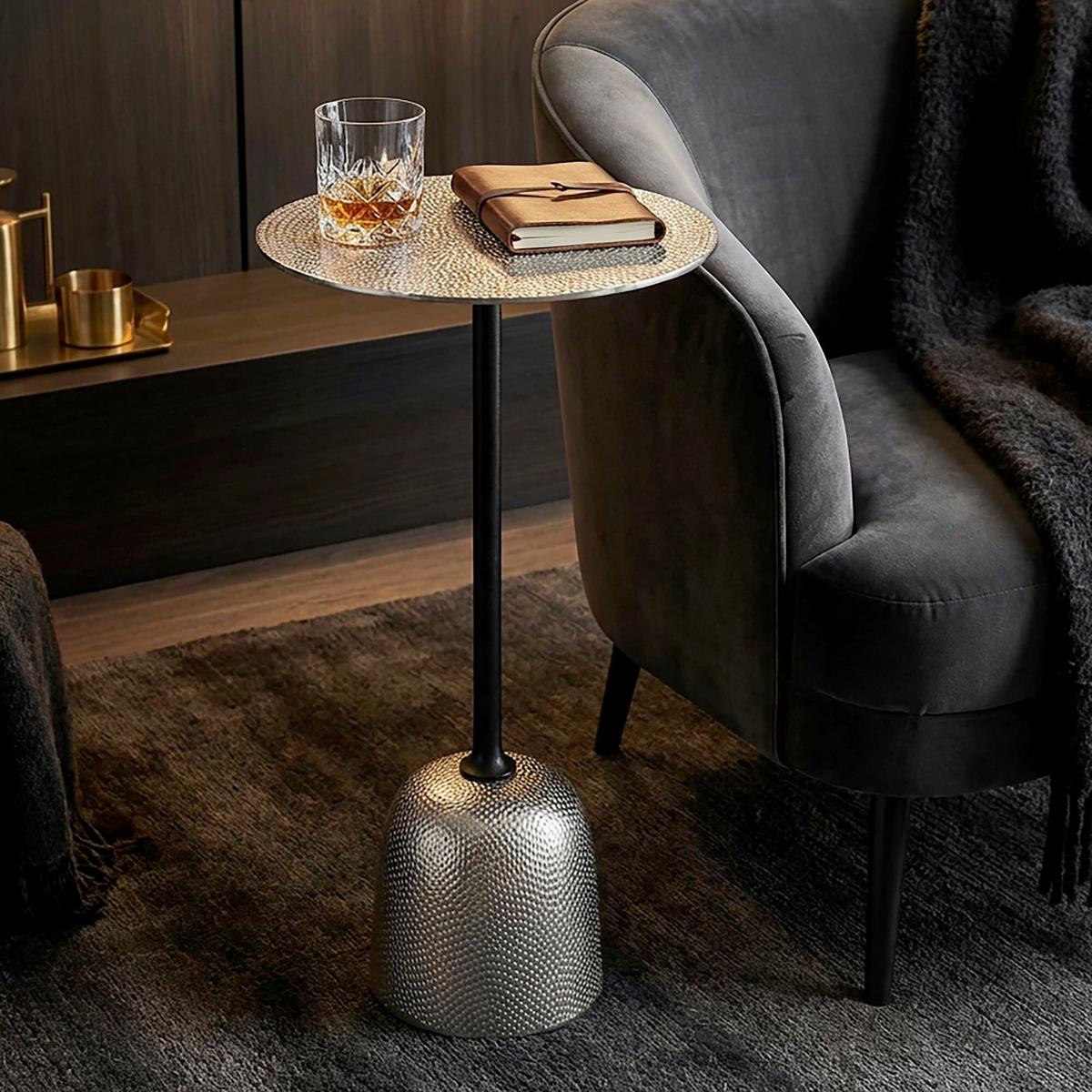 BEISTELLTISCH WL7.494 - Silberfarben, Design, Metall (29/60/29cm) - Livetastic