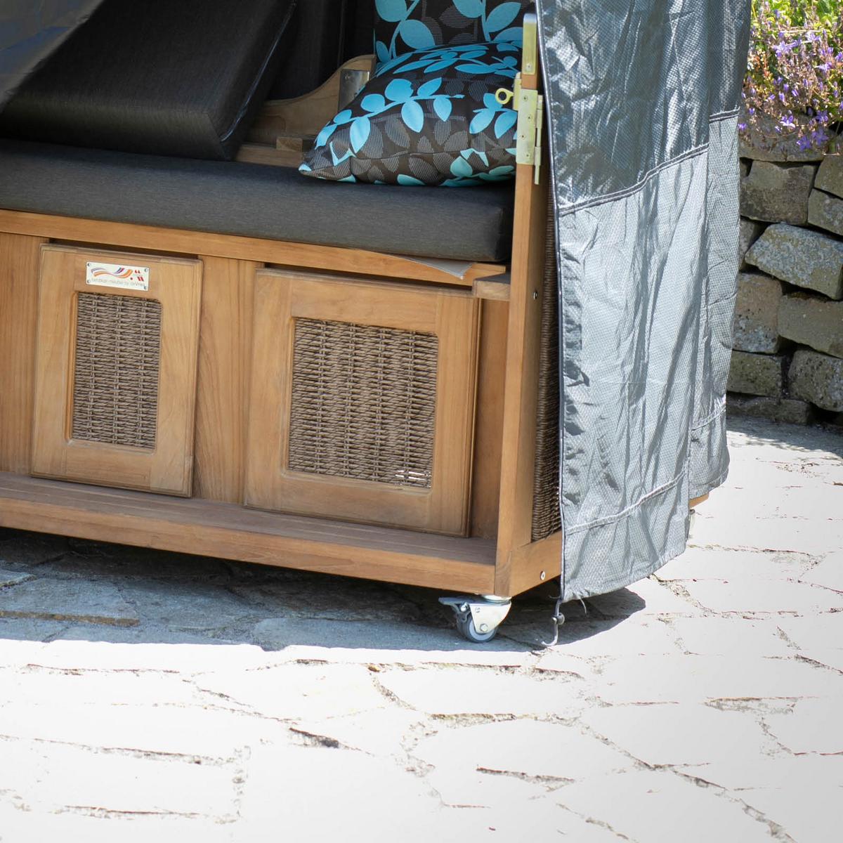 Strandkorb-Schutzhülle Premium Grau - Dunkelgrau, Basics, Kunststoff (128/165/95cm) - Gardenson