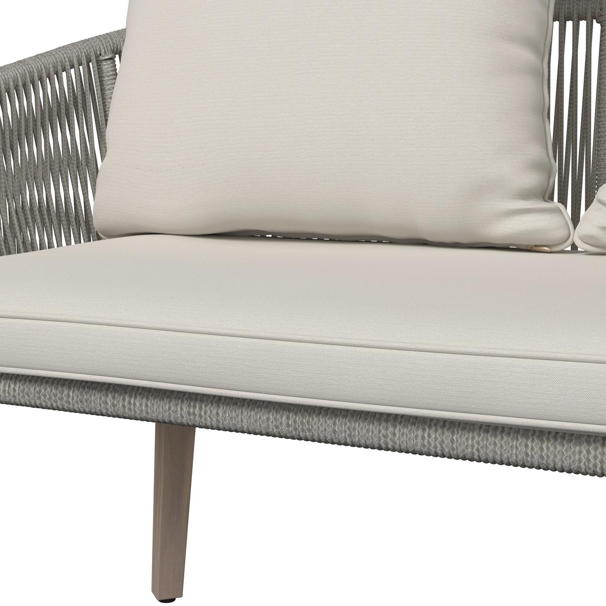 Loungegarnitur Elodie Grau Echtholz/Textil - Greige/Creme, Modern, Holz/Kunststoff - Bessagi Garden