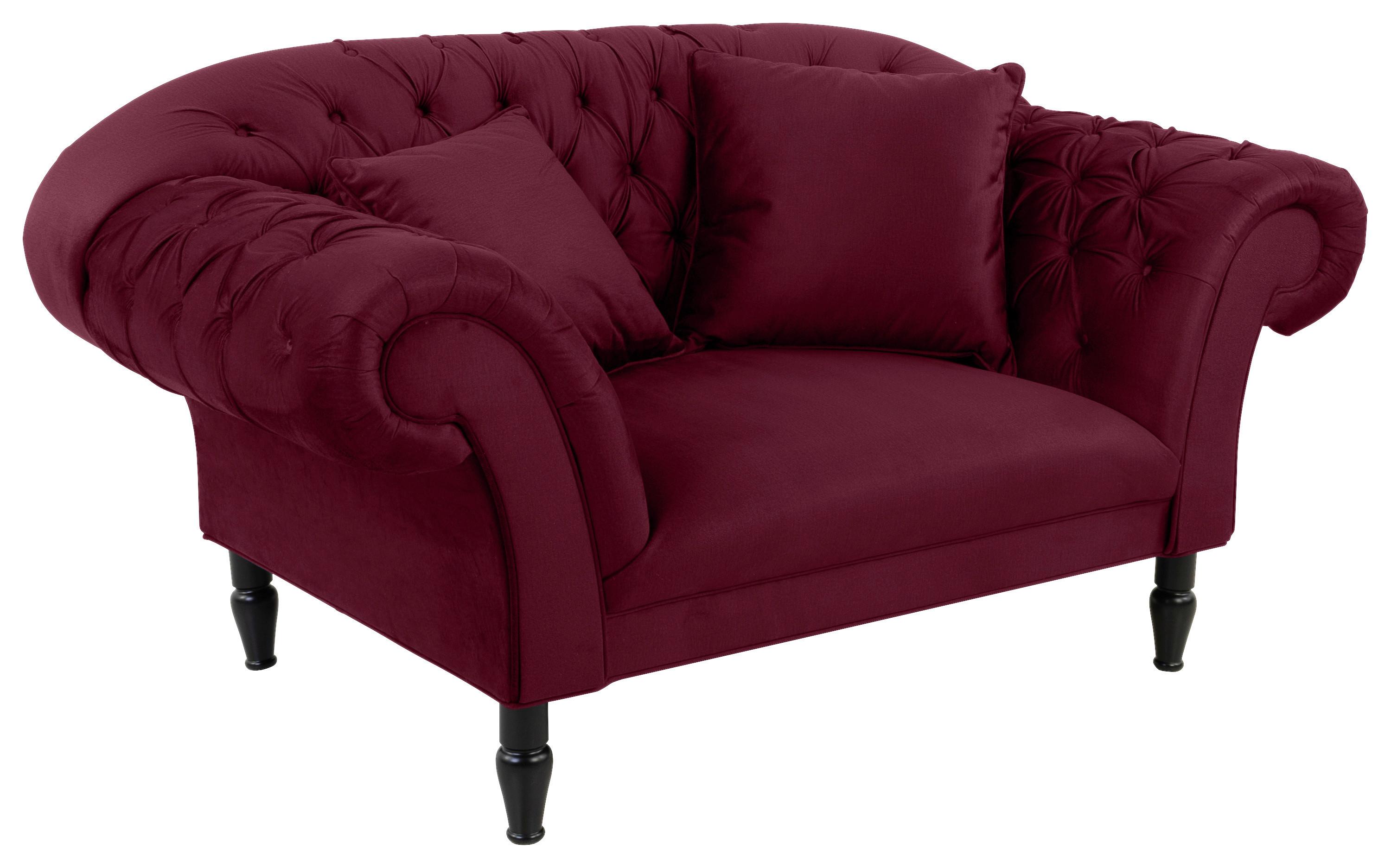Fotelj Cupido, Rdeča - rdeča/črna, Design, tekstil/les (180/94/103cm) - MID.YOU