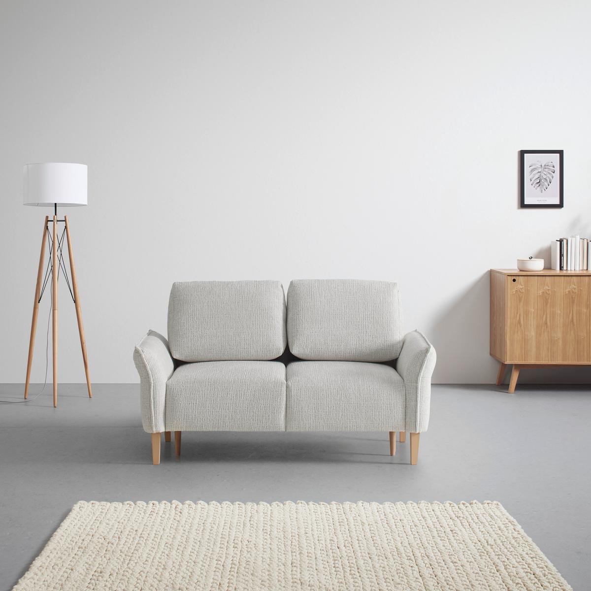 Dvosjed Custom - boje hrasta/krem, Moderno, tekstil/drvo (150/85/92cm) - Mömax