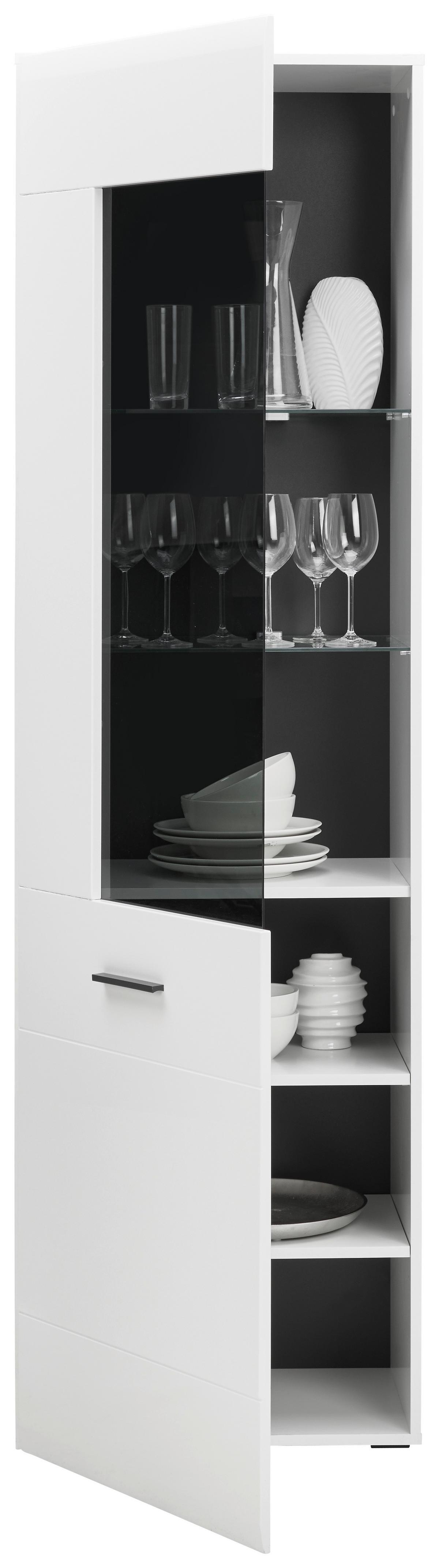 Vitrina Avanti, Antracit, Bela - bela/antracit, Moderno, umetna masa/steklo (60/206/41cm) - Hom`in