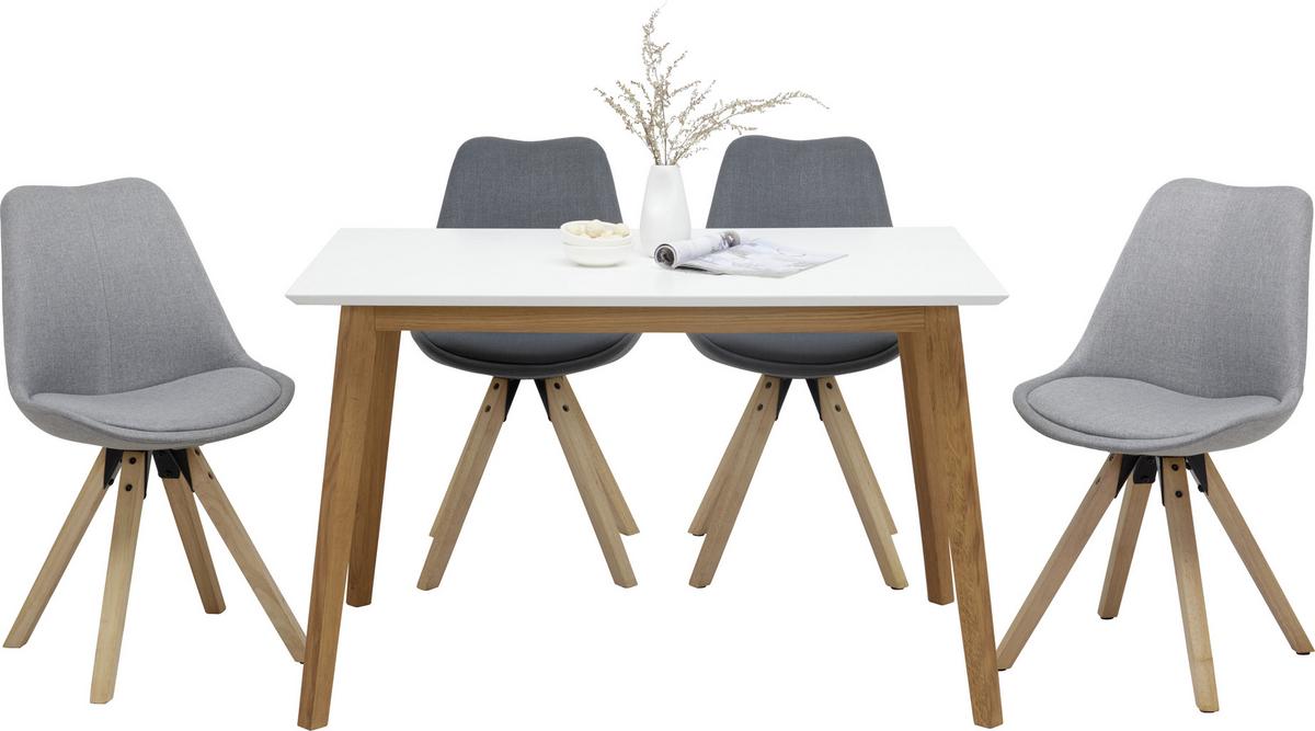 KRZESŁO DIMA - ciemnoszary/dębowy, Design, drewno/tkanina (48/85/55cm) - Carryhome