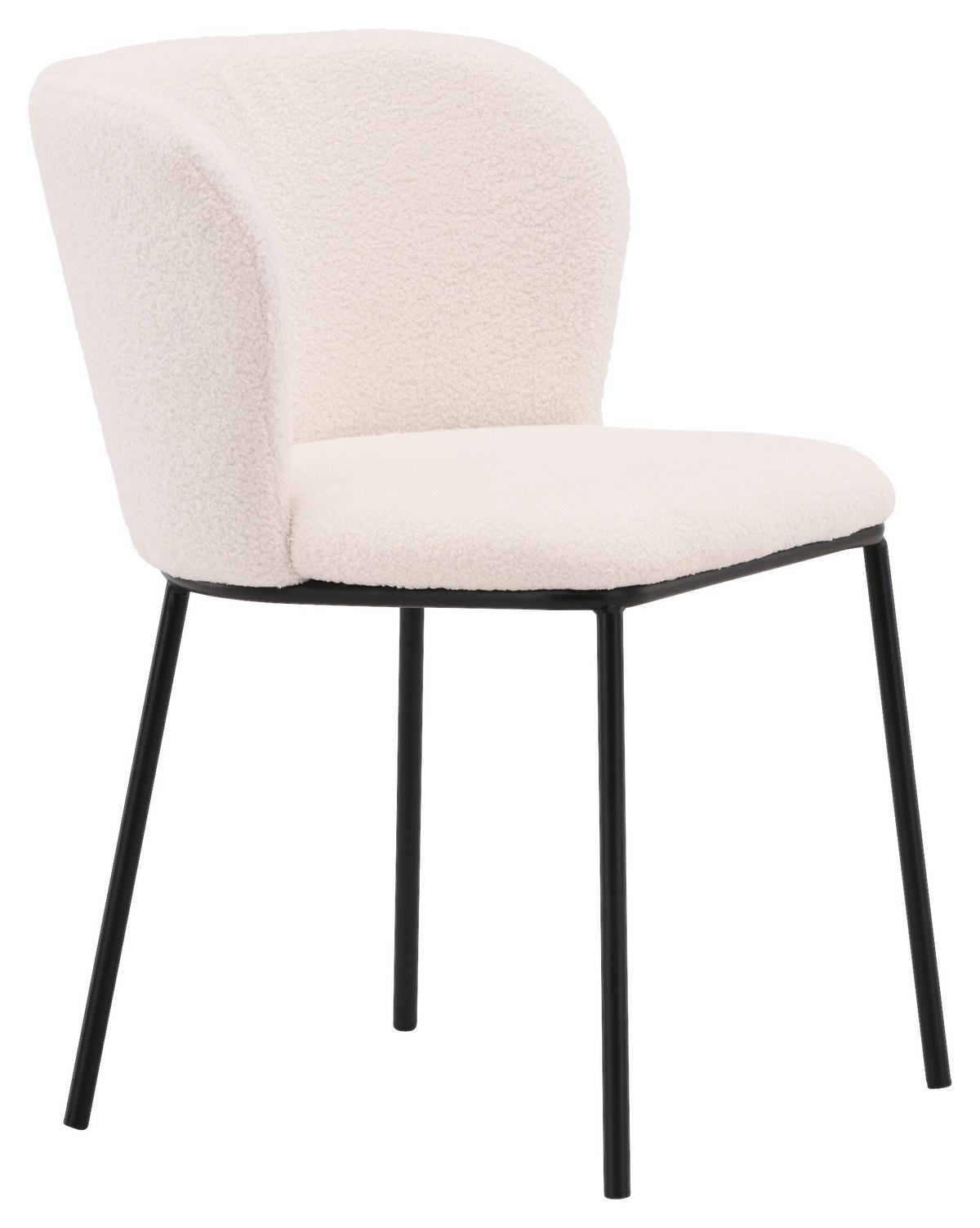 STUHL-SET EDINA - Schwarz/Weiß, Design, Textil/Metall (56/55/76cm) - Livetastic
