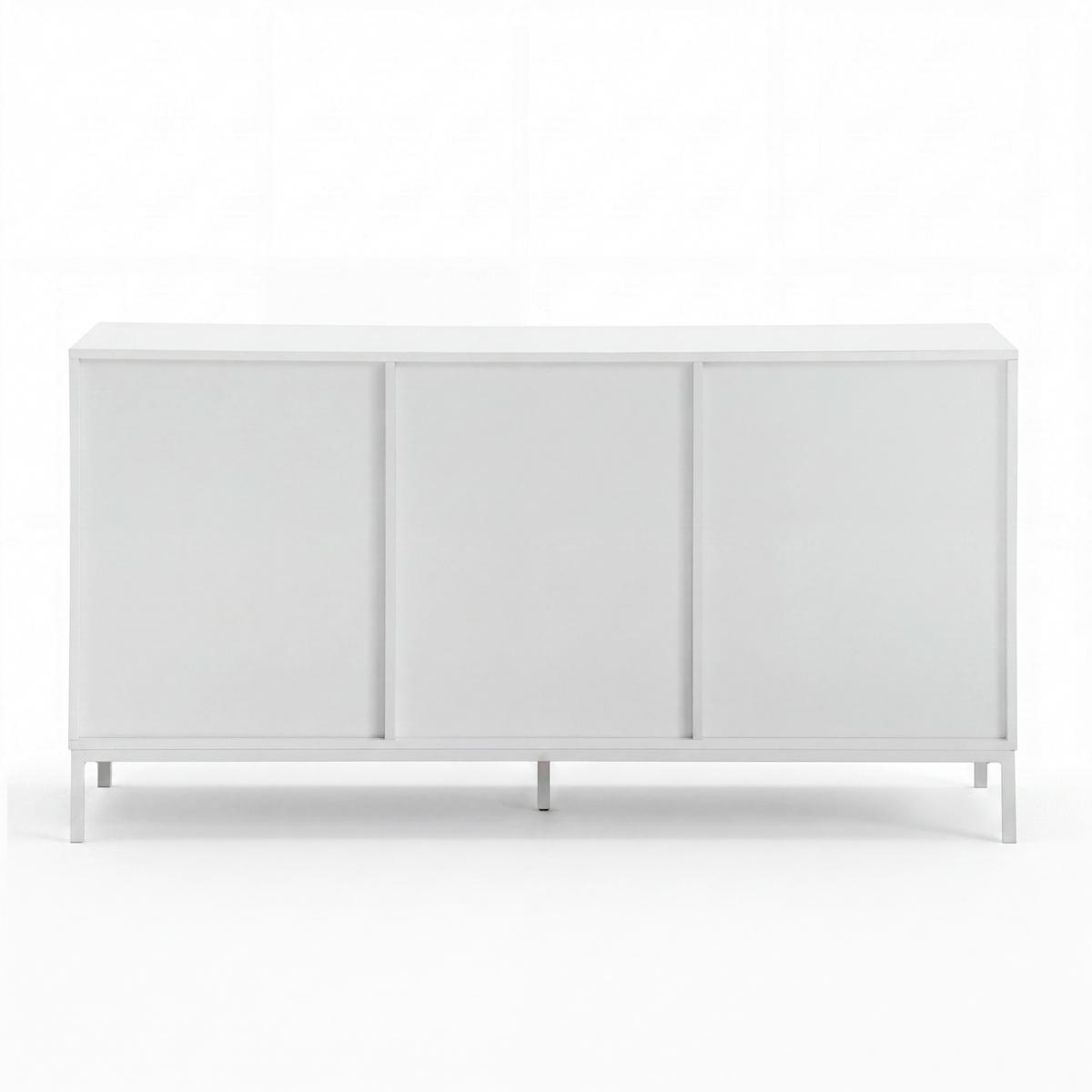 Sideboard Amber Weiß MDF/Eisen - Weiß, MODERN, Holzwerkstoff/Metall (150/80/40cm) - Bessagi Home