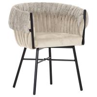 KRZESŁO Z PODŁOKIETNIKAMI TWISTY - beżowy/kremowy, Design, metal/tkanina (65/76/60cm) - Landscape