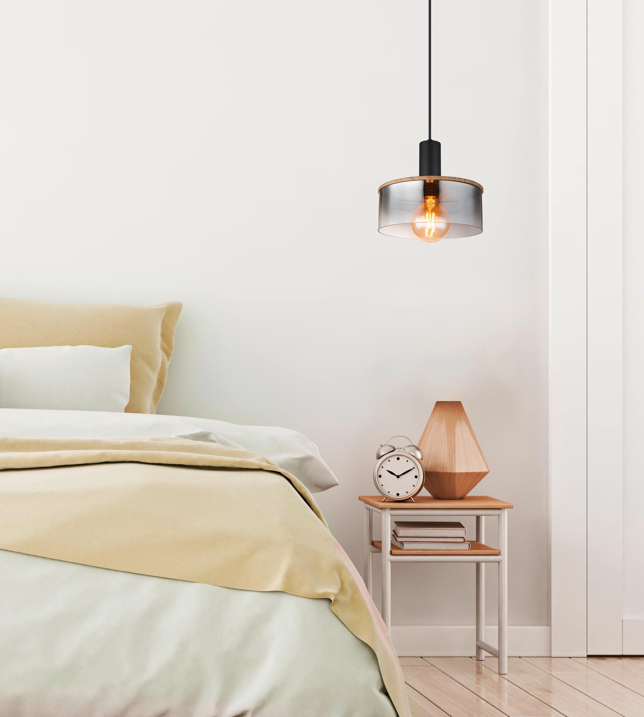 LAMPA WISZĄCA 15551H2 - czarny/ciemnobrązowy, Design, tworzywo sztuczne/metal (25/120cm) - Globo