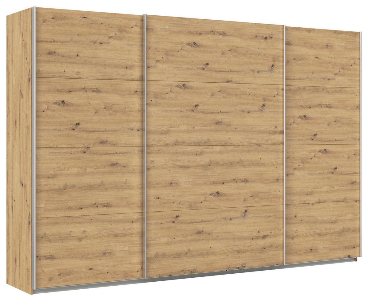 Ormar S Kliznim Vratima Feldkirch - hrast Artisan/boje aluminija, Moderno, drvni materijal/metal (315/210/62cm) - Modern Living