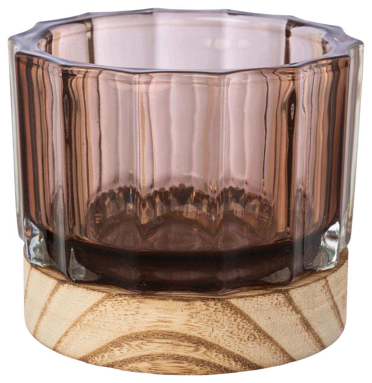 Mécsestartó Maja I - barna/szürke, Basics, Üveg (8,5/13cm) - Modern Living