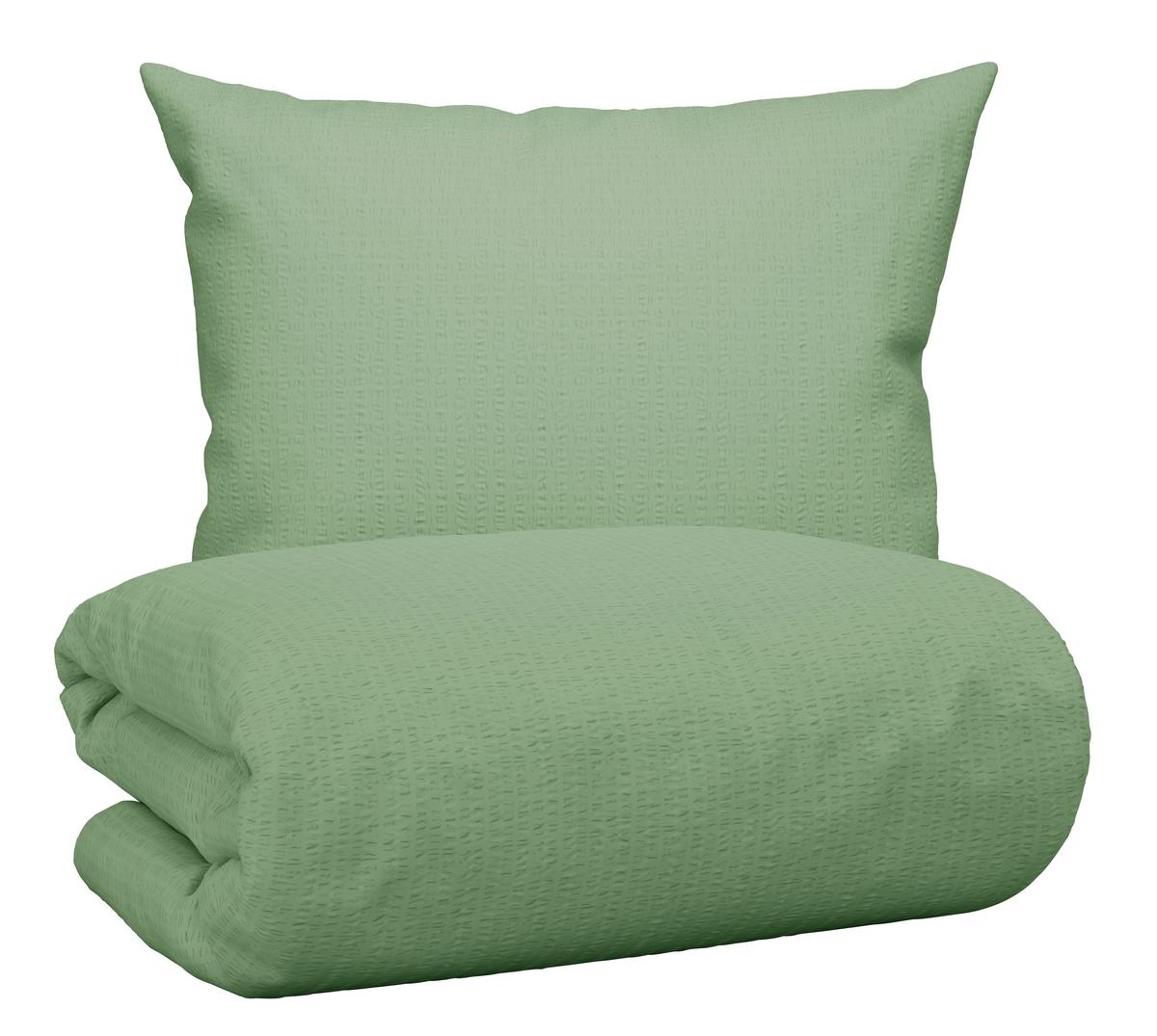 BETTWÄSCHESET GISI - Grün, Konventionell, Textil (160/210cm) - Modern Living