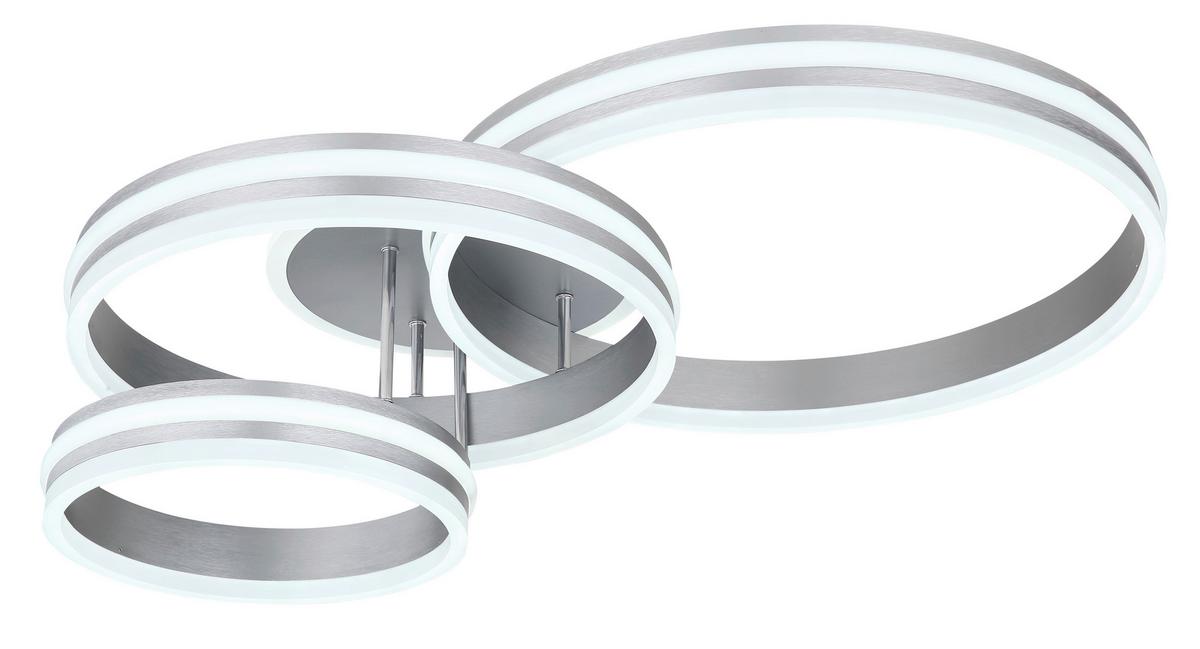 Stropna Led-svetilka Rubio, S Sijalko - siva/opal, Design, kovina/umetna masa (80/60/20cm)