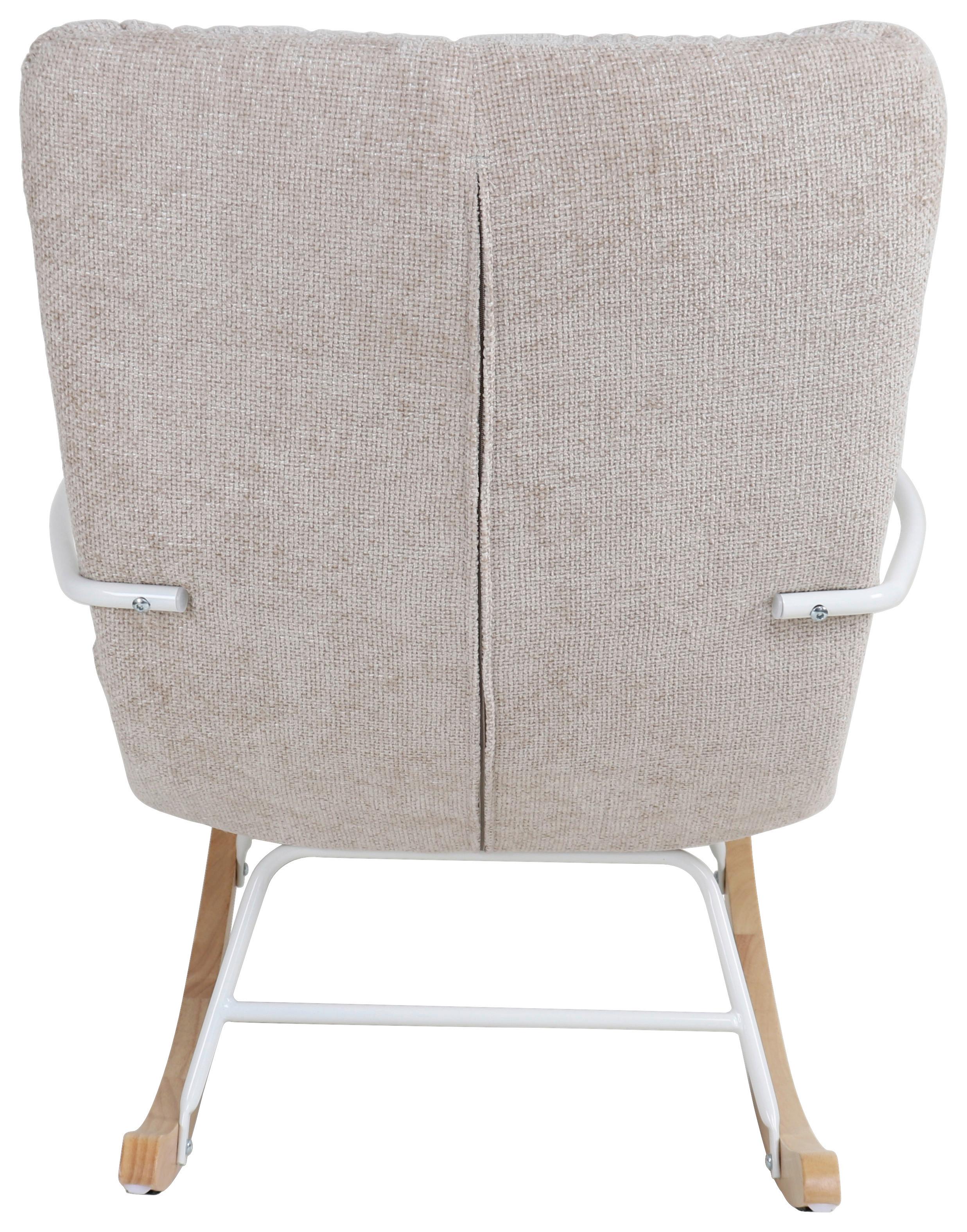 Hintaszék Swingo - krémszínű/fehér, Modern, textil/fa (72/96/110cm) - Mömax