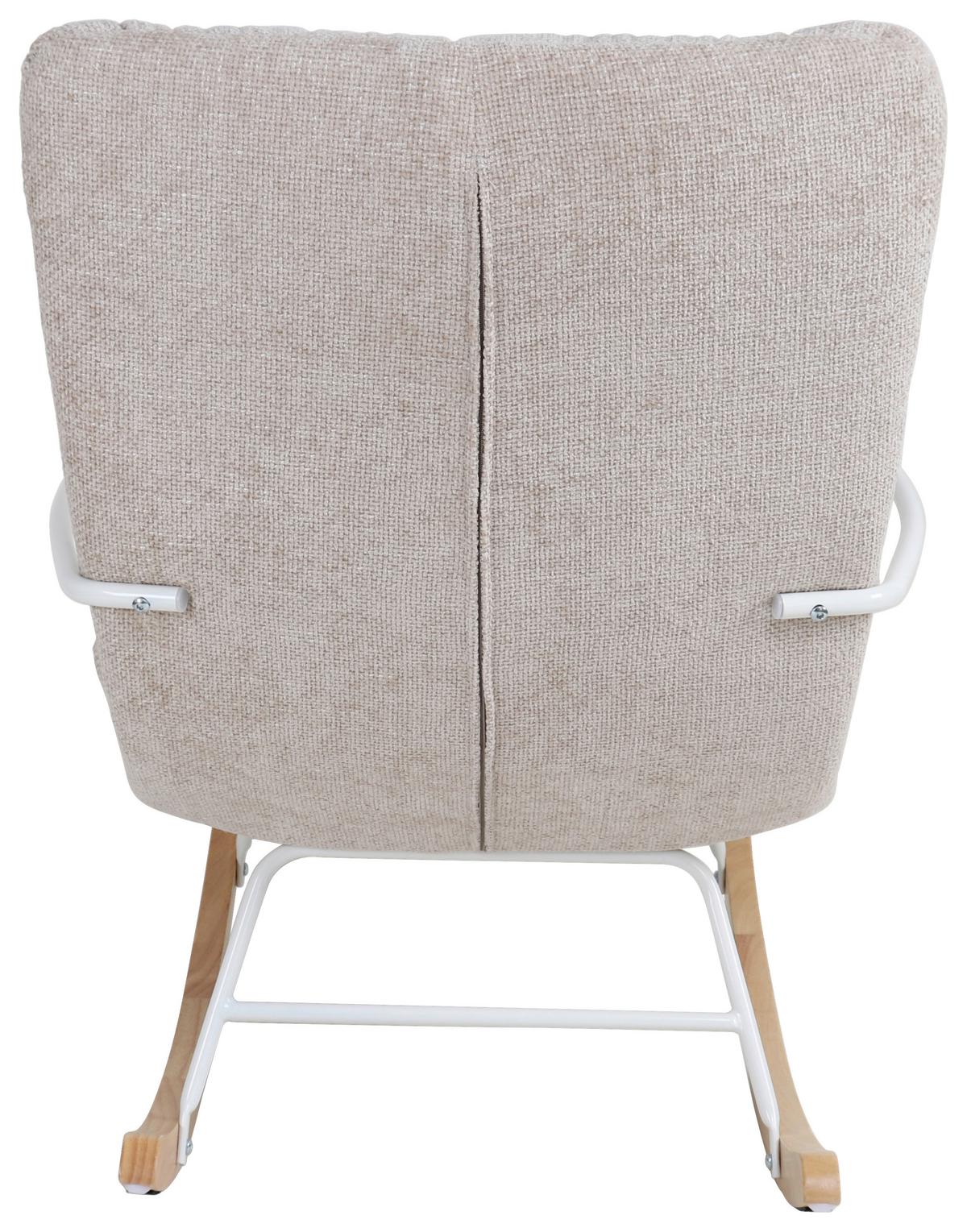 Hintaszék Swingo - krémszínű/fehér, Modern, textil/fa (72/96/110cm) - Mömax