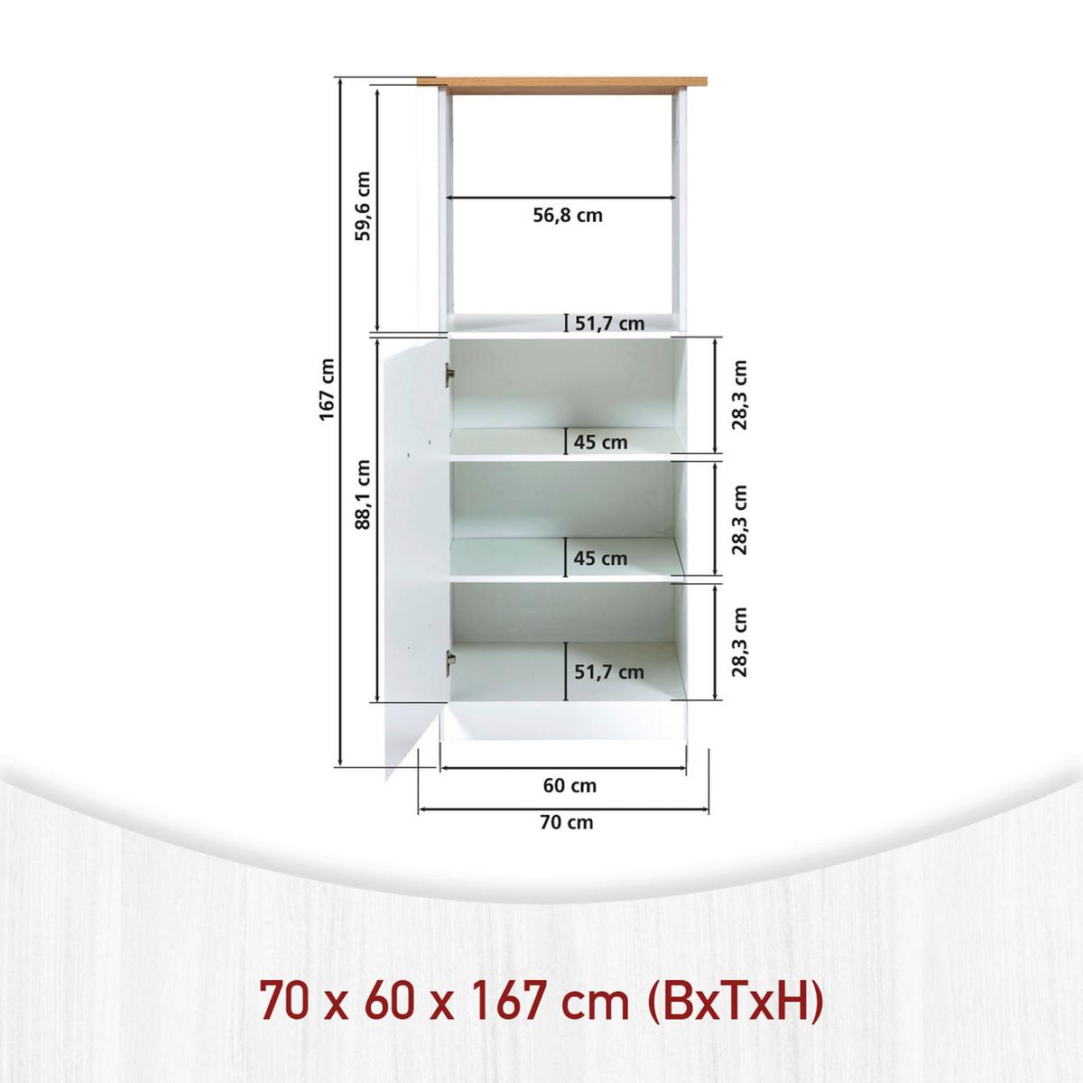 Küchenleerblock Bundle 6-Sorba o. Geräte Weiß - Silberfarben/Eiche Artisan, MODERN, Glas/Holzwerkstoff (370cm) - home24