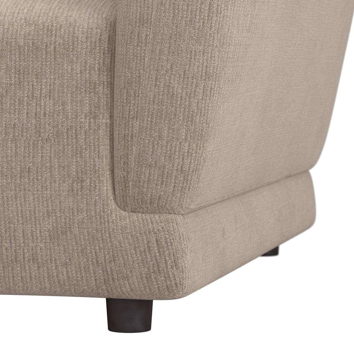 Wohnlandschaft Nicole Greige Chenille - Greige/Schwarz, MODERN, Holz/Kunststoff (162/87/306cm) - Bessagi Home