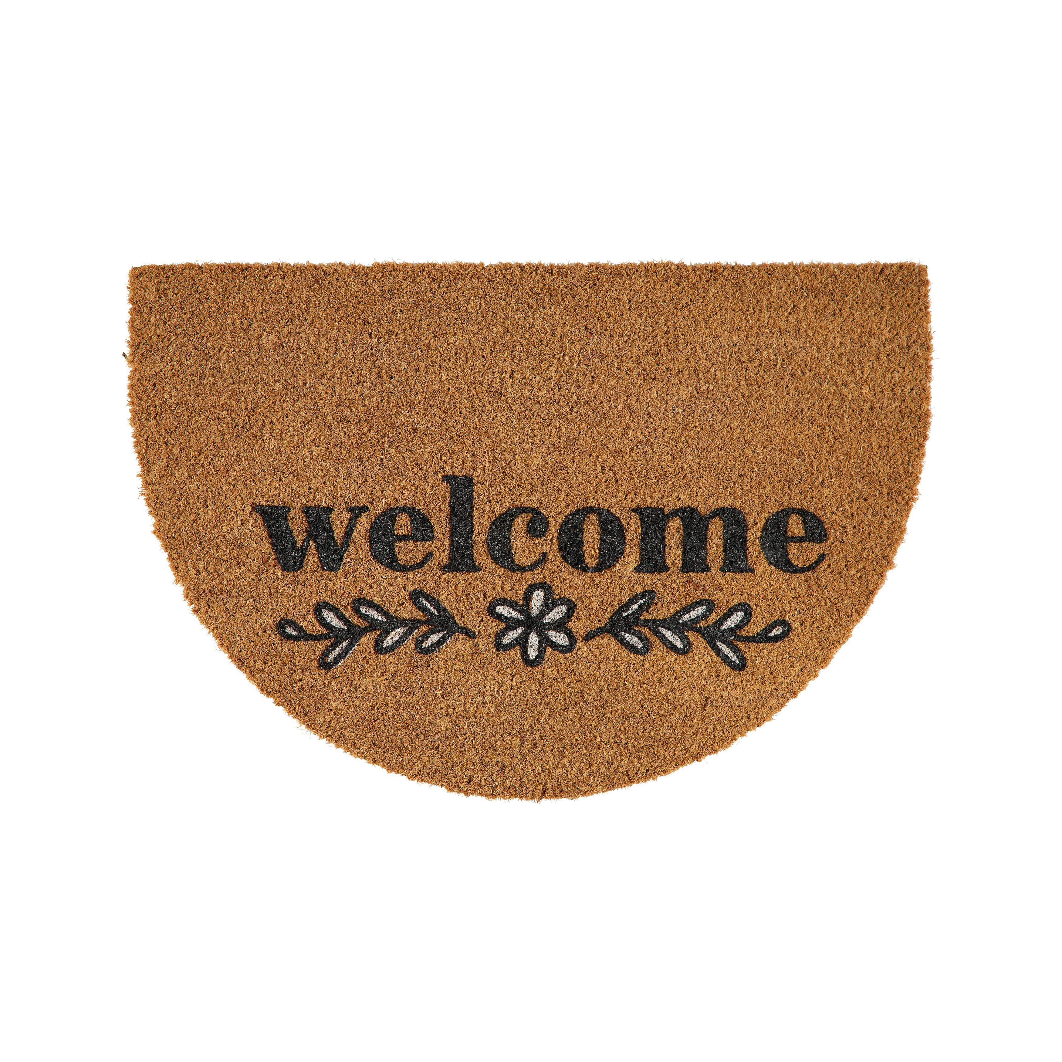 DÖRRMATTA WELCOME HALBRUND - sandfärgad, Modern, naturmaterial (40/60cm) - Modern Living
