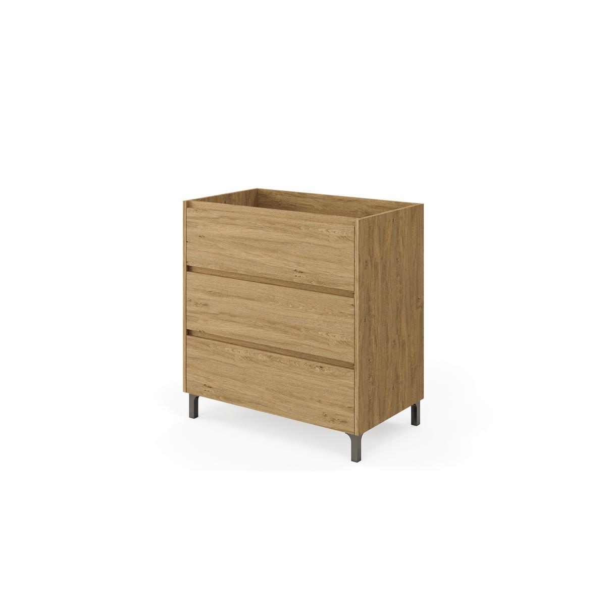 Element Ispod Umivaonika Lisbona - divlji hrast, Basics, drvni materijal/plastika (80/74/46cm)