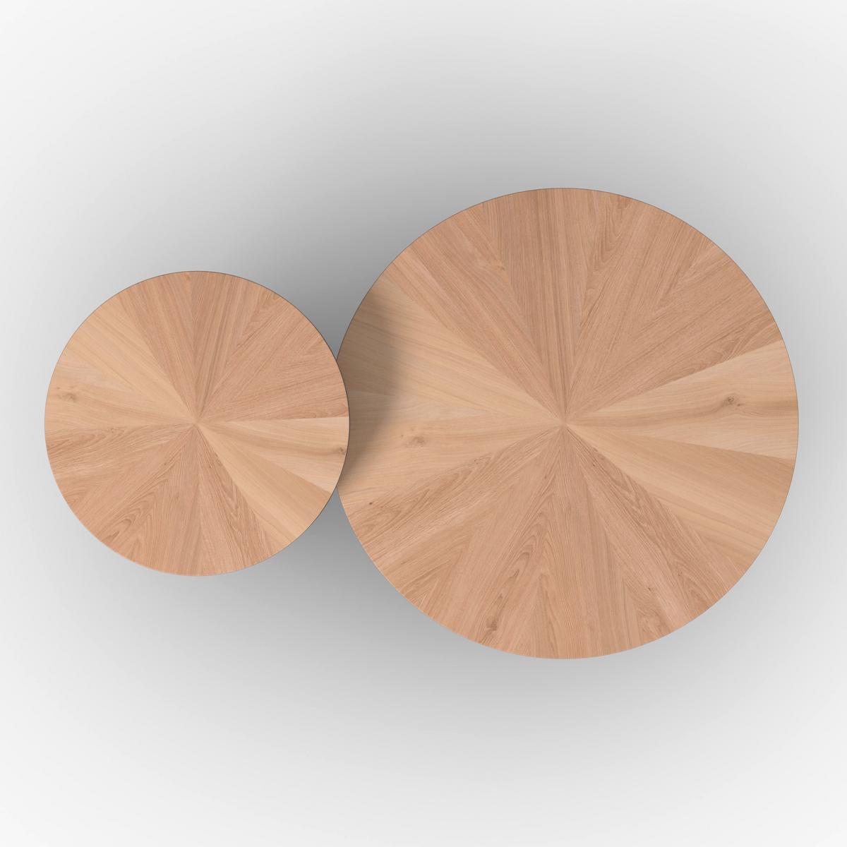 Couchtisch Viola Grau/Eichefarben 2er Set Rund - Eichefarben/Grau, MODERN, Holz/Holzwerkstoff (80/50/80/50/41/51cm) - Bessagi Home