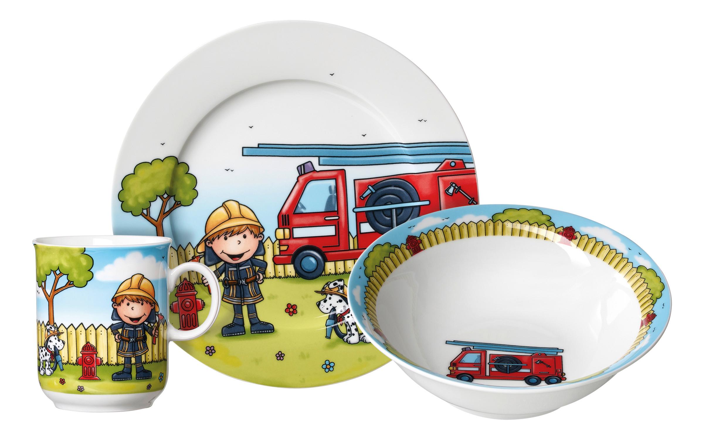 ZESTAW NACZYŃ DLA DZIECI 427028 - różnokolorowy, Konventionell, ceramika (20/20/11cm) - Ritzenhoff Breker