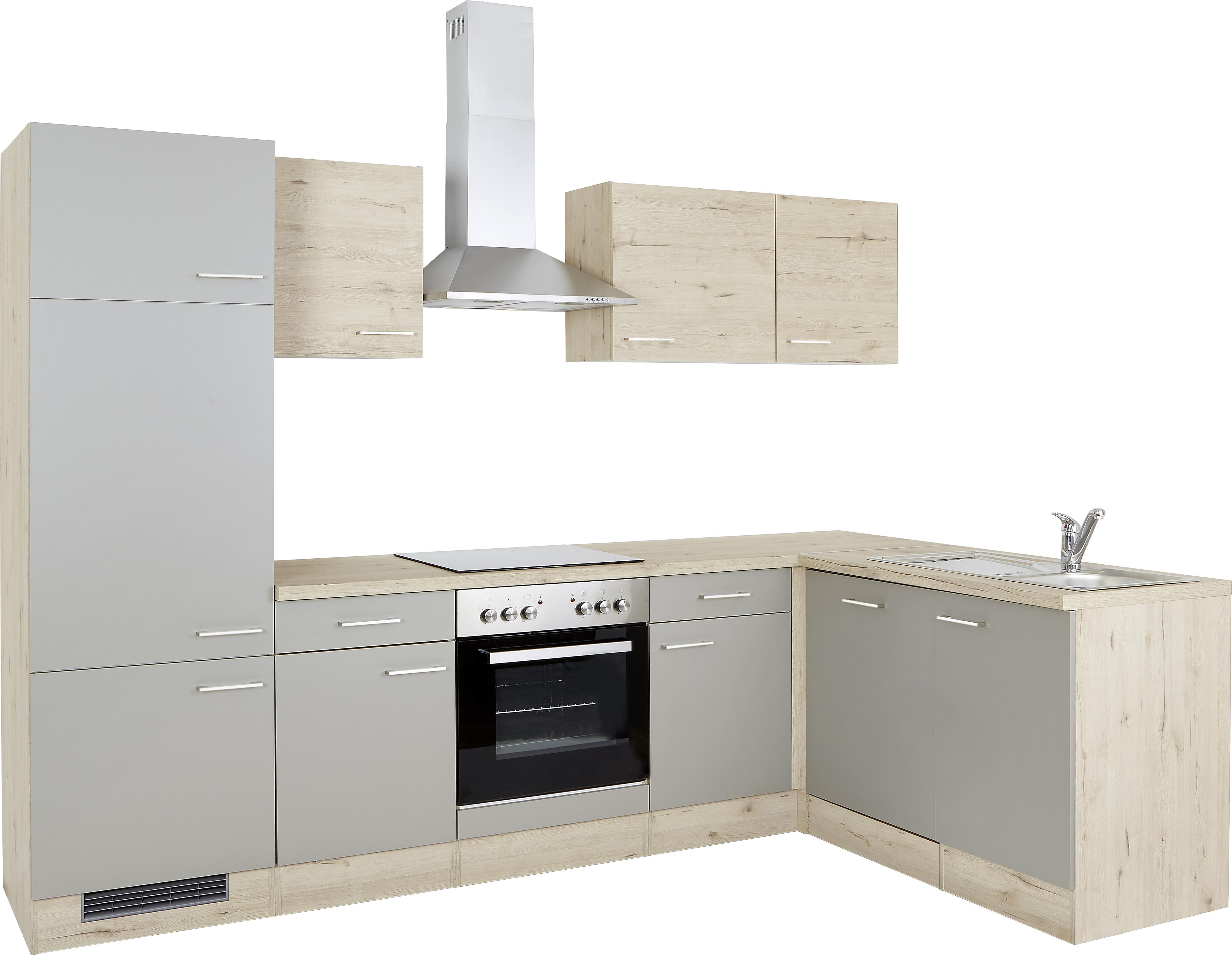 Eckküche in Eichefarben ´ RIVA 280X170 EICHE/CHAMPAGNER´ - Eichefarben, MODERN, Holzwerkstoff (280/170cm) - MID.YOU