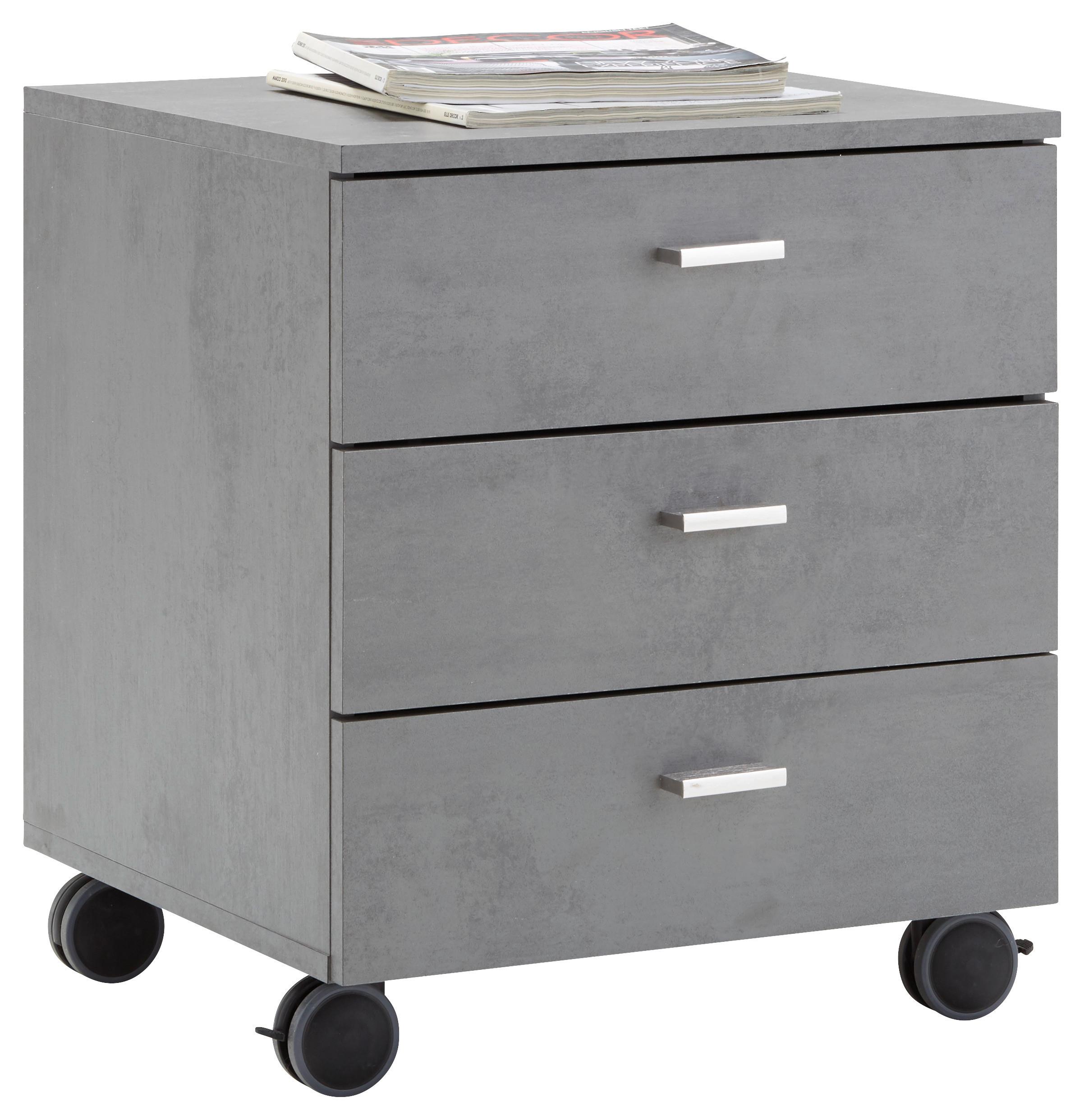 Predalnik Na Kolescih Mister Office, Siva - srebrne barve/črna, Moderno, kovina/umetna masa (45/52/45cm) - Mömax