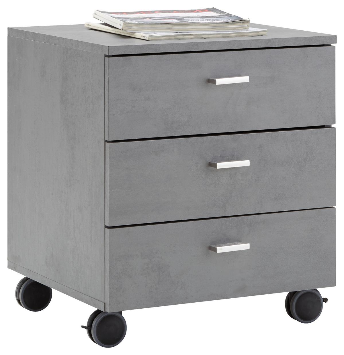 Predalnik Na Kolescih Mister Office, Siva - srebrne barve/črna, Moderno, kovina/umetna masa (45/52/45cm) - Mömax