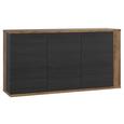Komoda Lacjum - črna/hrast, Konvencionalno, kovina/umetna masa (161,5/85,1/41,6cm) - Mömax modern living Komoda Lacjum - črna/hrast, Konvencionalno, kovina/umetna masa (161,5/85,1/41,6cm) - Mömax modern living