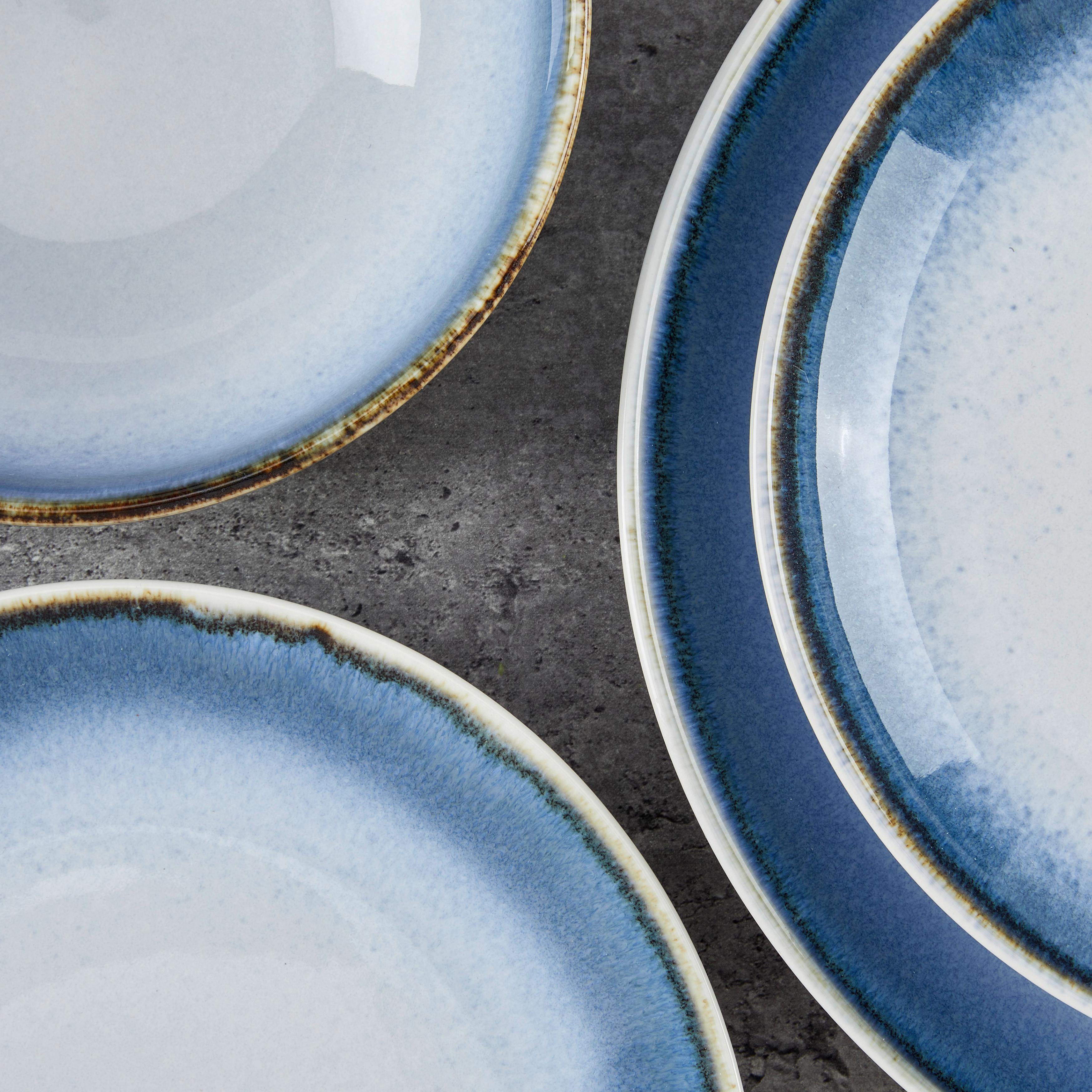 Kombiservice Cascade, 8-teilig - Blau/Weiß, MODERN, Keramik - Creatable