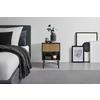 SÄNGBORD MADRID -EXKLUSIV- - svart/naturfärgad, Modern, metall/trämaterial (40/56/35cm) - Mömax