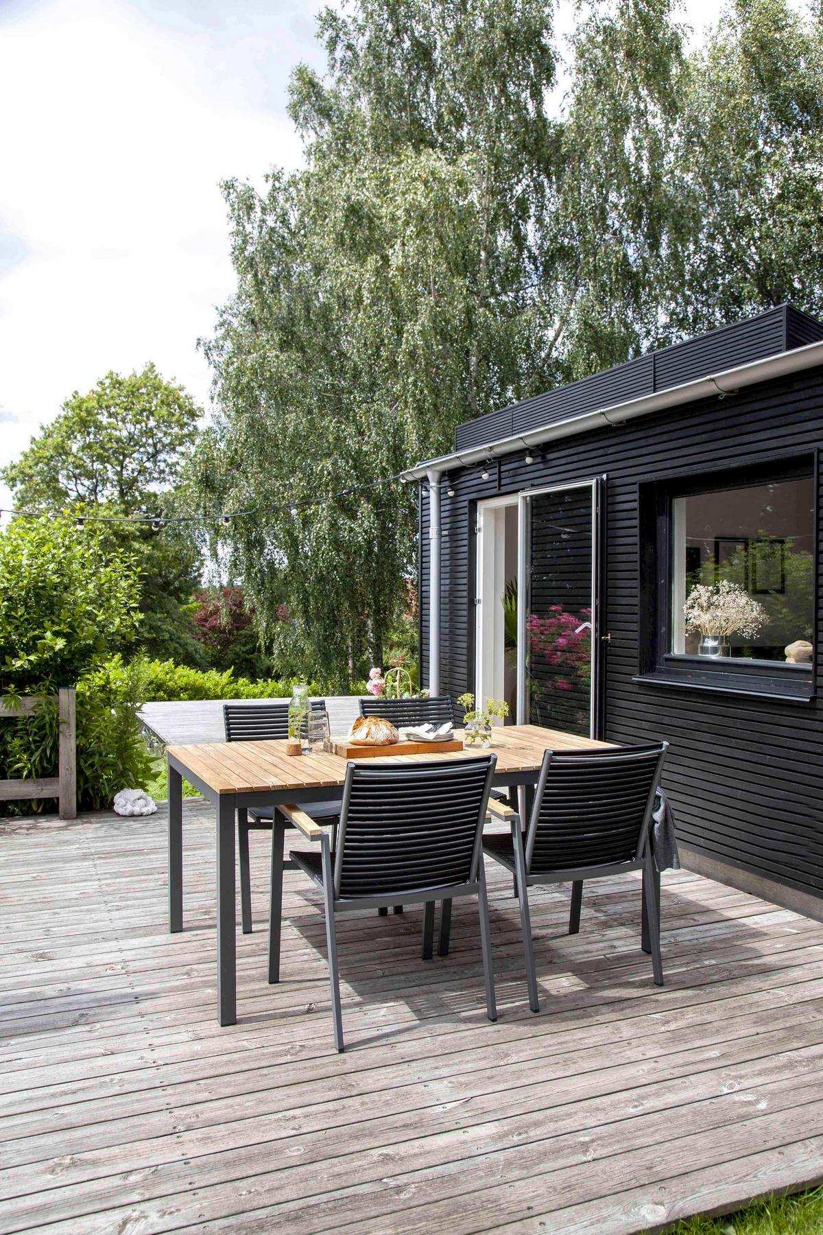 Gartentisch Mood Extreme Teakholz/Anthrazit rostfrei - Anthrazit/Teakfarben, KONVENTIONELL, Holz/Metall (167,5/100/74cm) - Gardenson