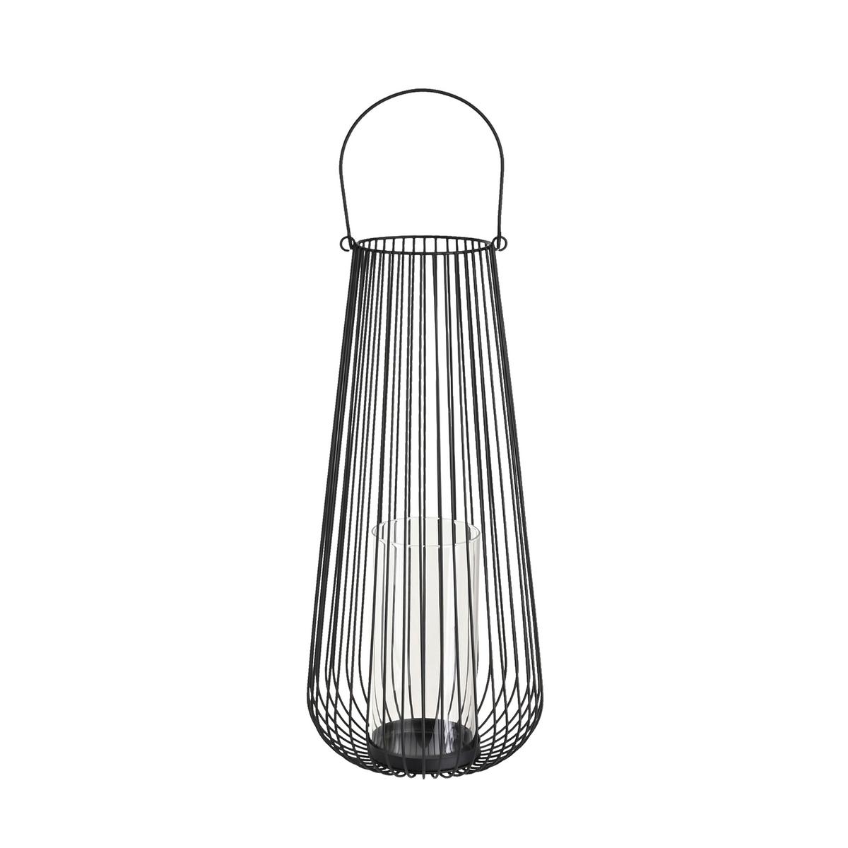 LATARNIA NEW INDUSTRY - czarny, Trend, metal/szkło (19,5/45,5cm) - Ambia Home