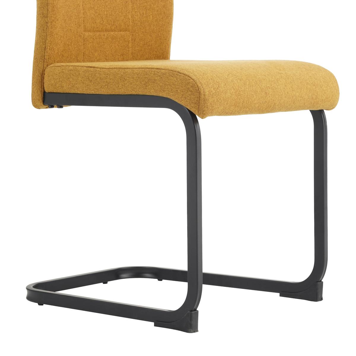 KRZESŁO NA PŁOZIE REUS - czarny/musztardowy, Design, metal/tkanina (44/100/59cm) - Carryhome