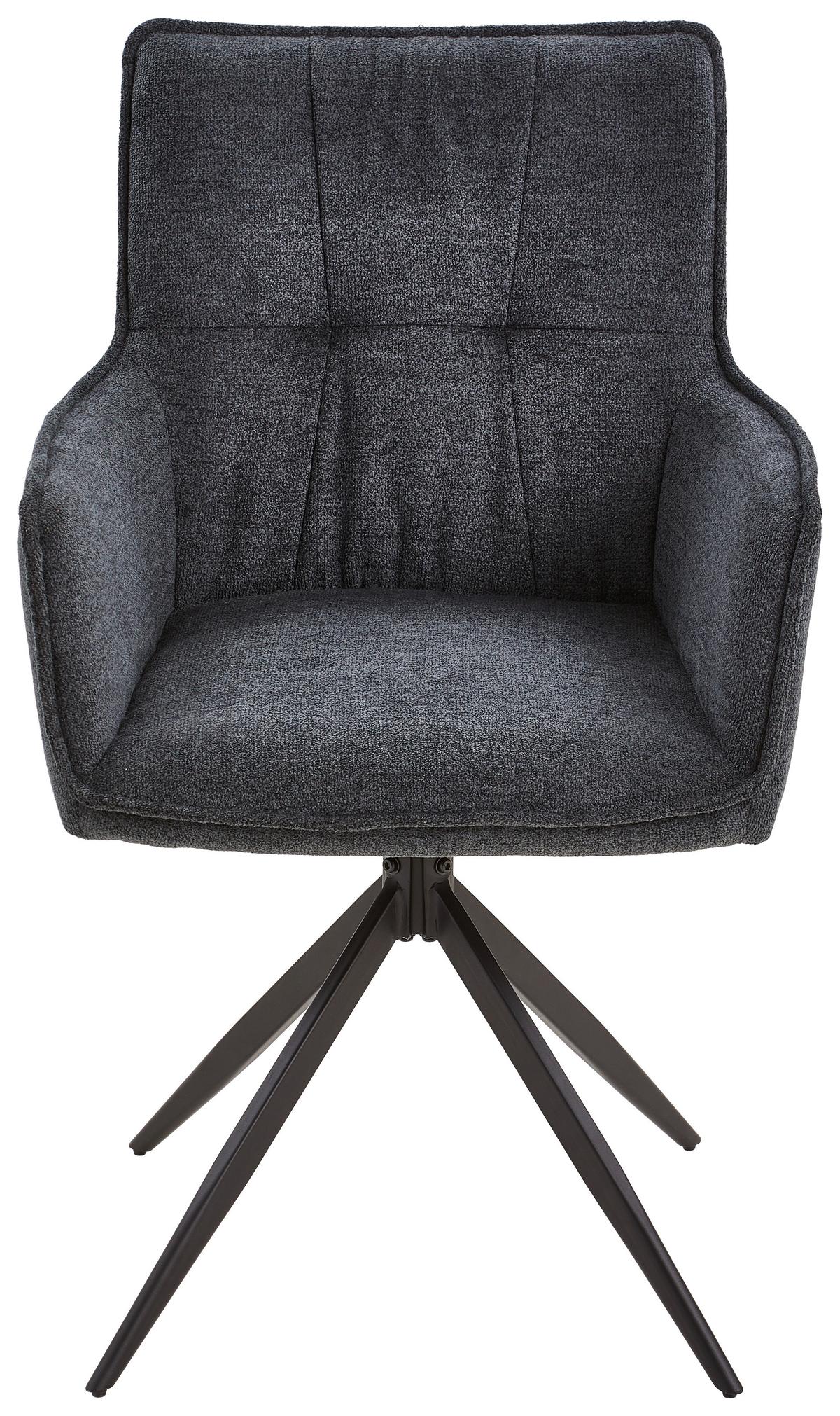 KRZESŁO Z PODŁOKIETNIKAMI KATE - ciemnoszary/czarny, Modern, metal/drewno (58/94/61cm) - Livetastic