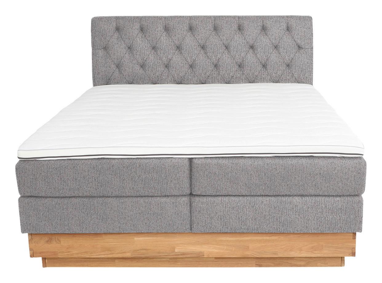Boxspringbett Marie in Hellgrau ca. 180x200cm - Hellgrau, Holz/Kunststoff (180/200cm) - Zandiara