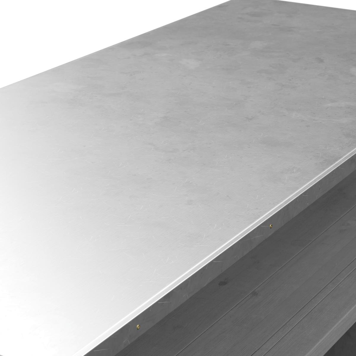 Gartenschrank Jada Grau aus Echtholz - Grau, MODERN, Holz/Metall (128/47/92cm) - Bessagi Garden