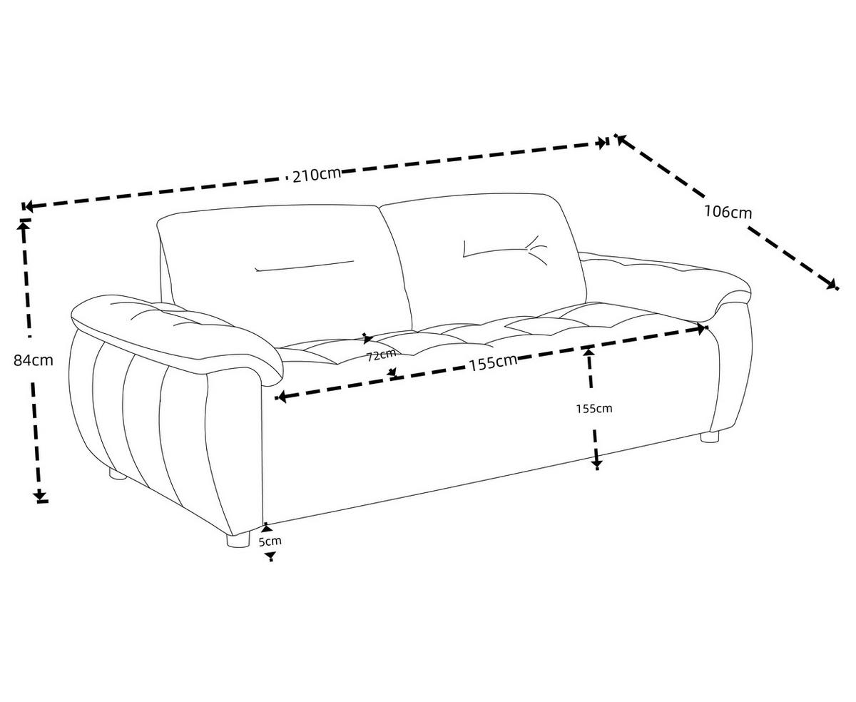 Sofa Alba - narančasta/crna, Moderno, drvo/tekstil (213/84/109cm) - Mömax