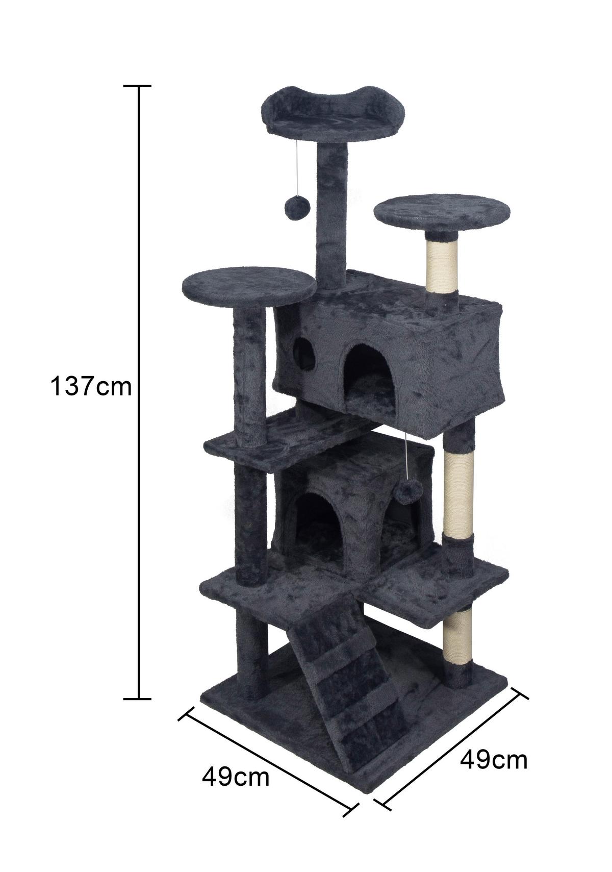 Kratzbaum Muffin Dunkelgrau - Dunkelgrau, KONVENTIONELL, Karton/Holzwerkstoff (49/49/137cm) - Mömax
