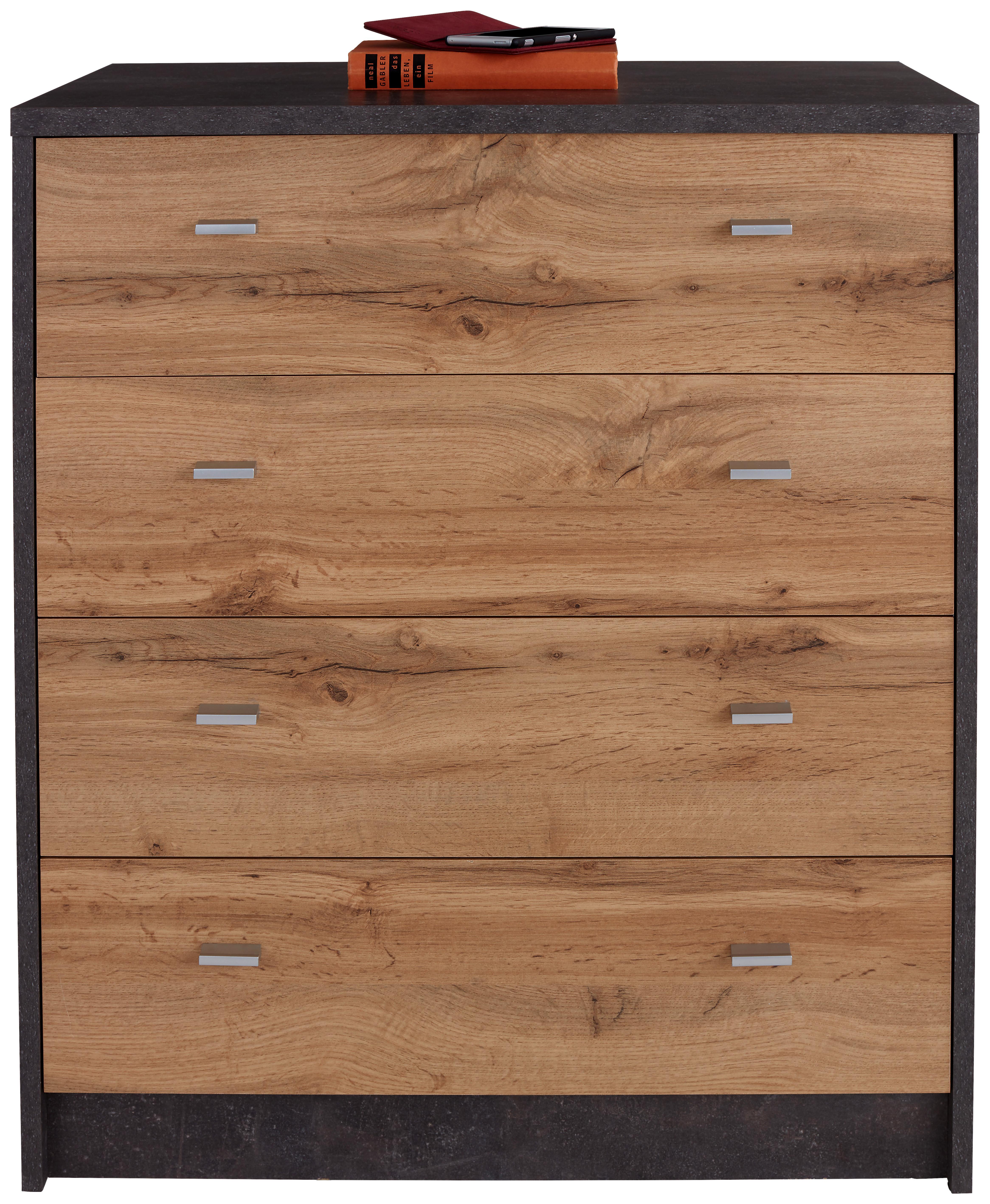 Komoda 4-You Yuk06 - siva/barve hrasta, Moderno, leseni material (74/85.4/44.3cm) - Mömax