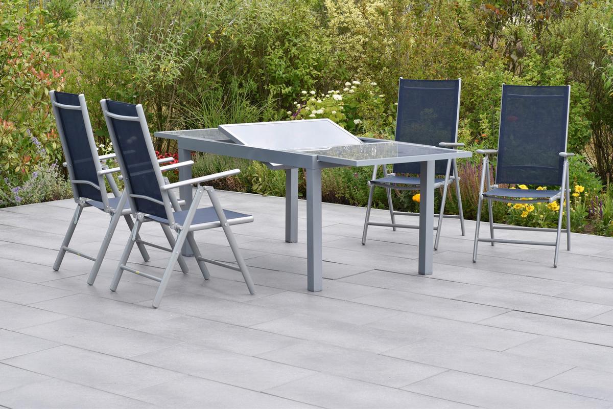 Vrtna Garnitura Amalfi, 5-Delno, Modra - modra/srebrne barve, Moderno, kovina/tekstil - Gardenson
