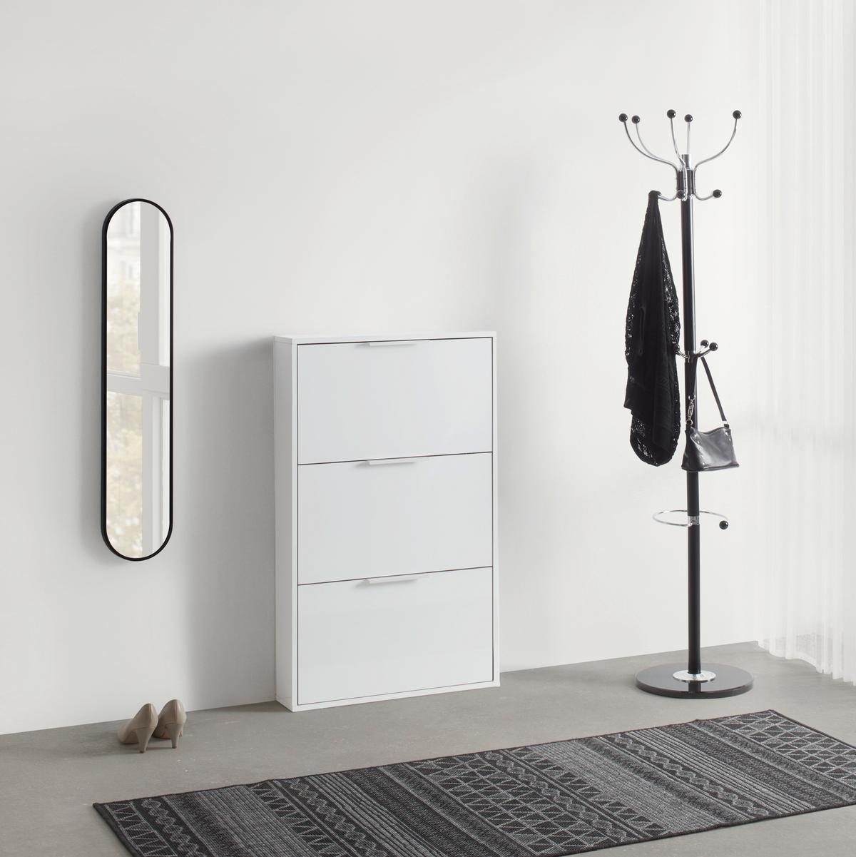 Omara Z Loputami Za Čevlje Espresso, Bela, Visoki Sijaj - bela/visoki sijaj, Konvencionalno, leseni material (65/106/15cm) - Mömax