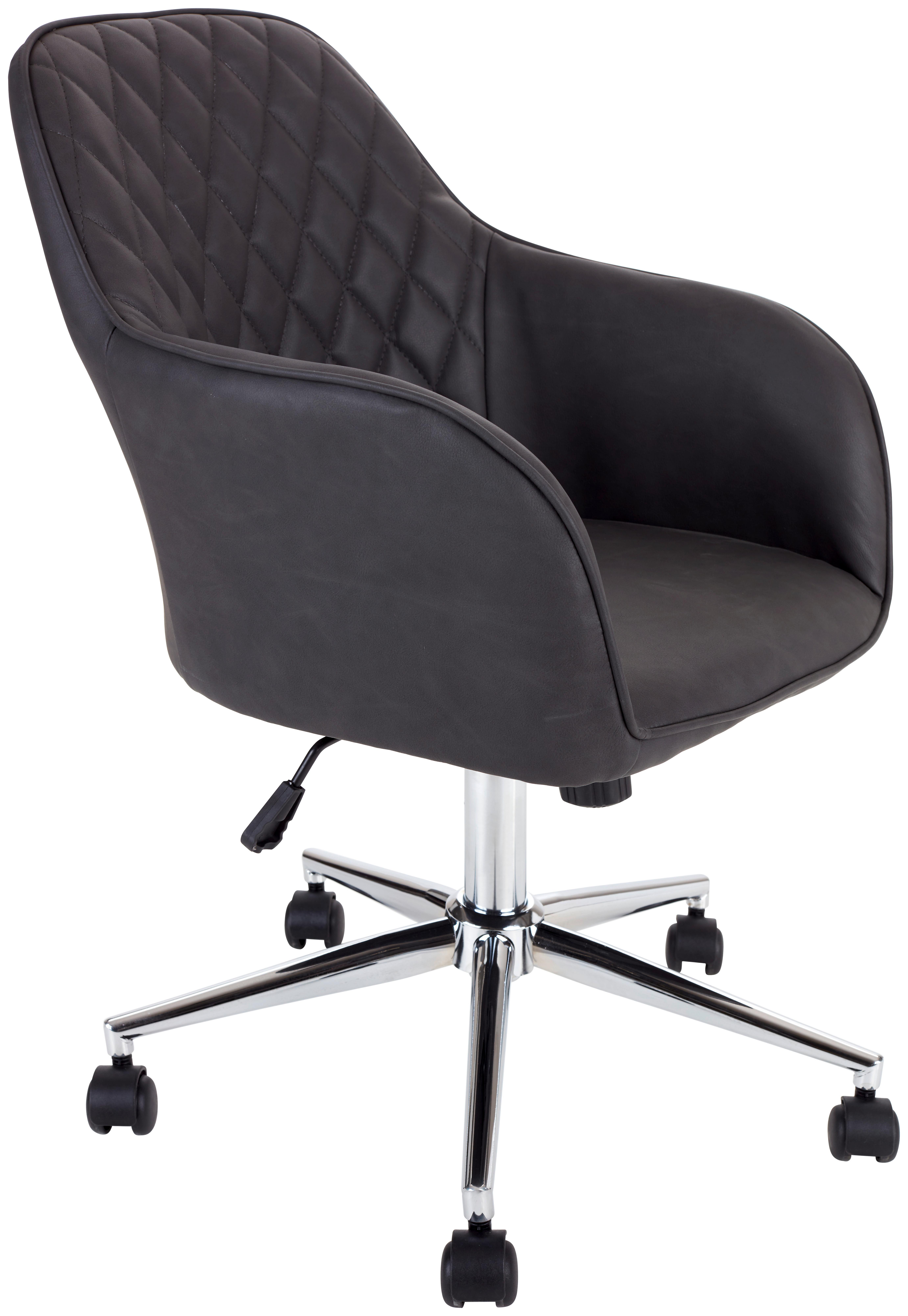 KRZESŁO OBROTOWE MELBOURNE - antracytowy/brązowy, Modern, tworzywo sztuczne/metal (57,5/84,5-94,5/58,5cm) - MID.YOU