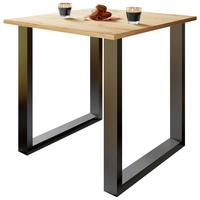 ESSTISCH LONA - Honigeiche/Schwarz, Design, Holzwerkstoff/Metall (80/80/76cm) - MID.YOU
