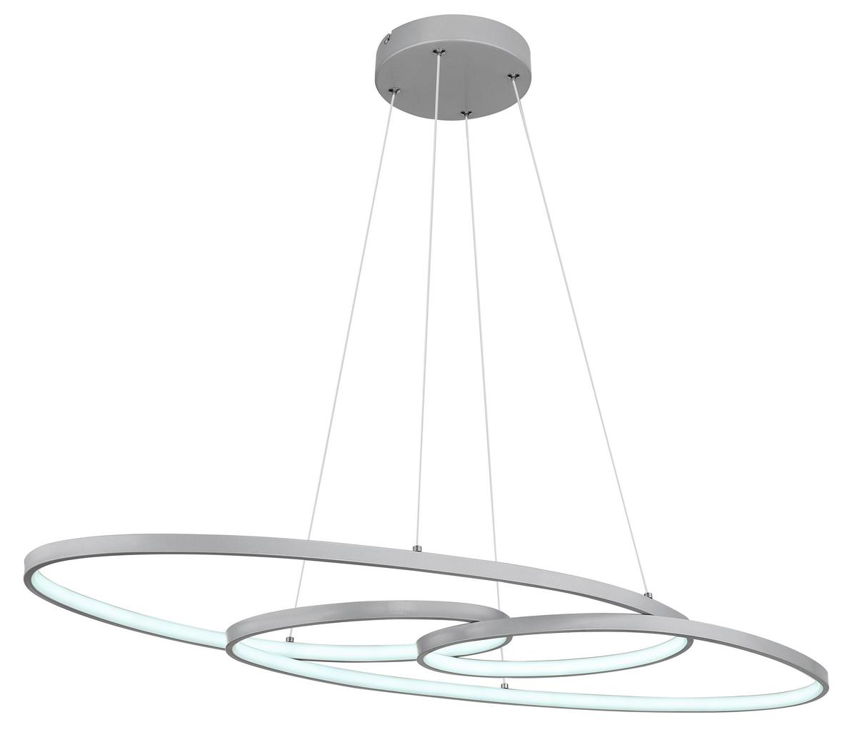 Viseča Led-svetilka Spira, S Sijalko - srebrne barve/opal, Design, kovina/umetna masa (100/36/120cm) - Globo