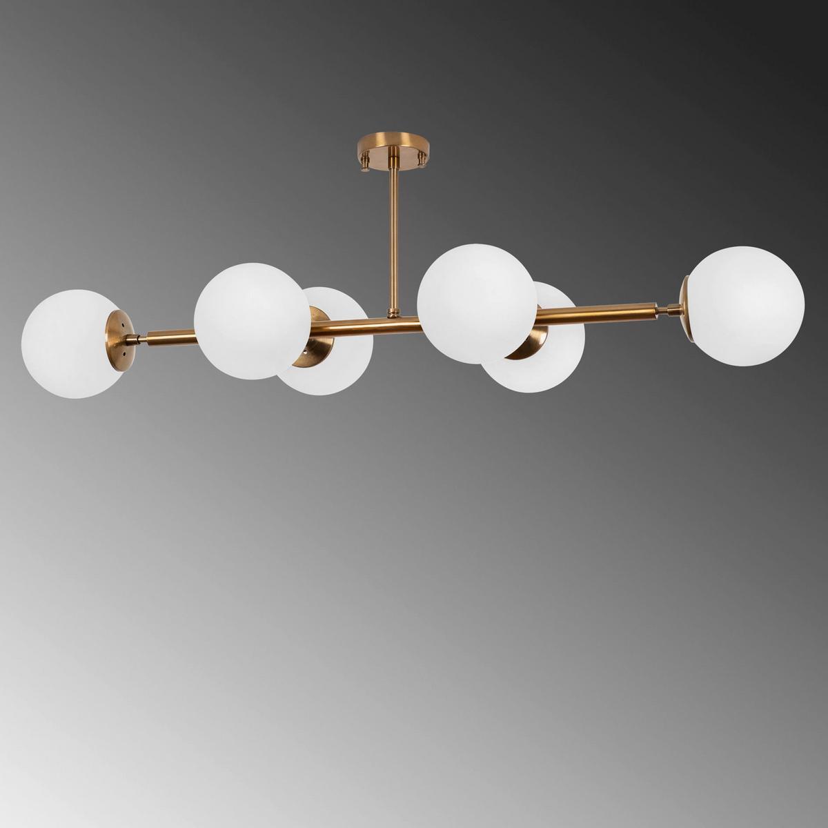 LAMPA SUFITOWA 3808007201 - biały/kolor złoty, Trend, metal/szkło (110/40/35cm) - P & B
