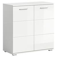 Kommode Prego ca. 80x83 cm Weiß - Weiß Hochglanz, Design, Holzwerkstoff/Kunststoff (80/83/37cm) - Xora