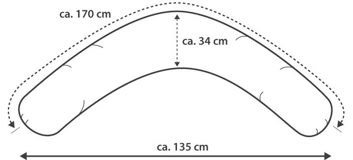 PODUSZKA DO KARMIENIA 560918002 DODO - jasnoszary/biały, Konventionell, tkanina (170/34cm) - Theraline